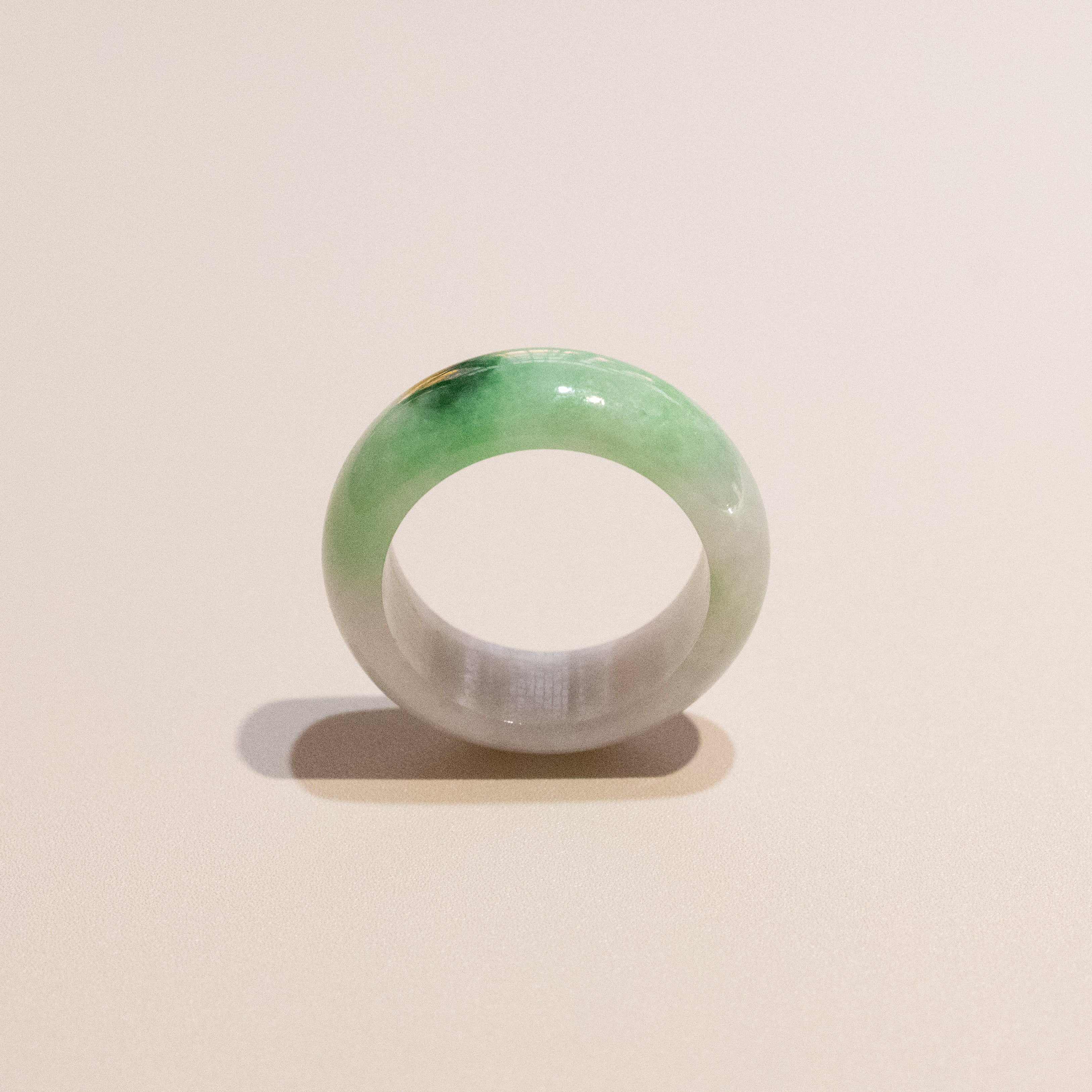 Size US 7 Imperial Green Burmese Jade Ring - Type A Natural Jadeite