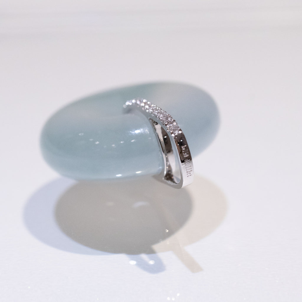 Ocean Blue Jade Donut Pendant Necklace in 18K White Gold Bail & Diamonds