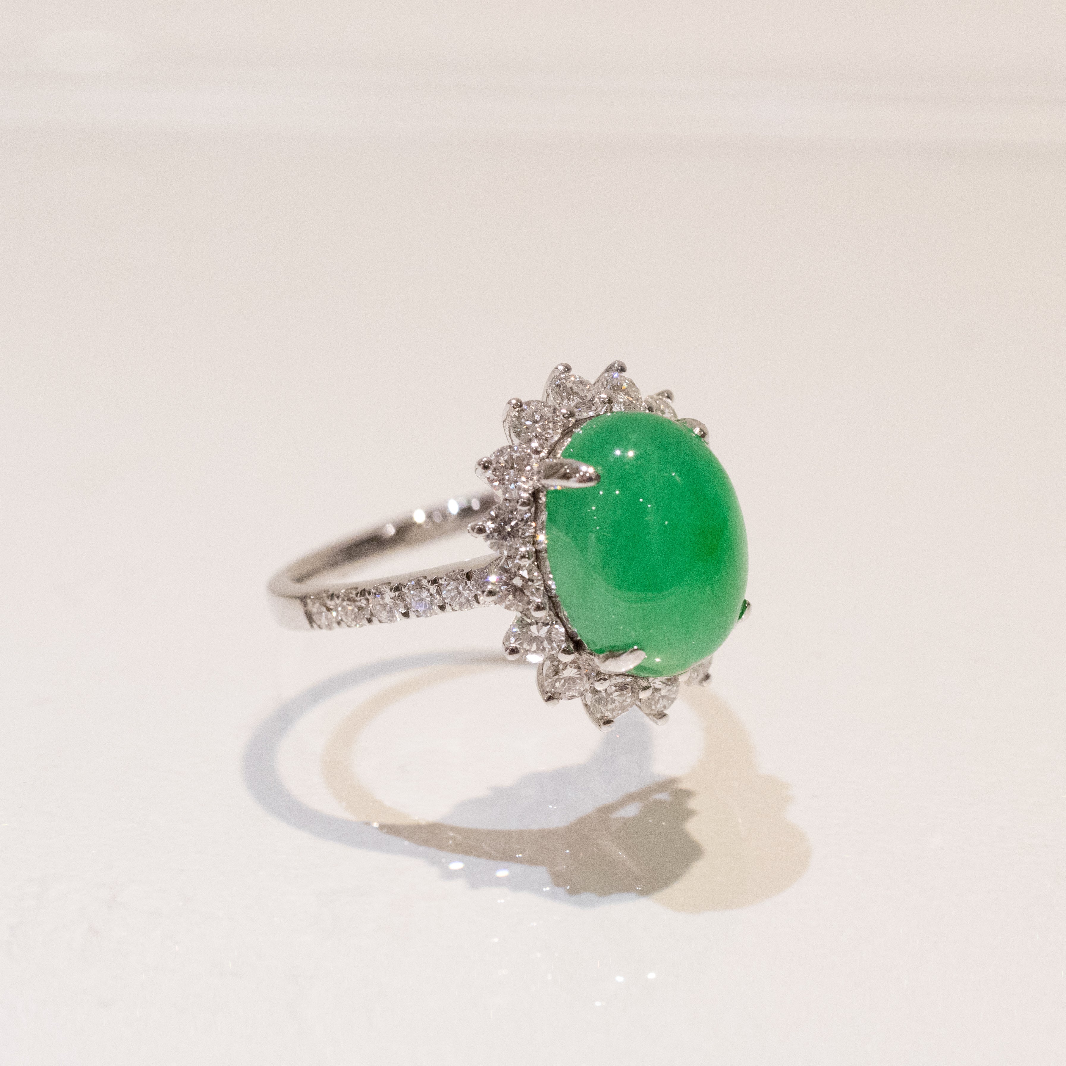 US6.5 Apple Green Jadeite Ring – Natural Untreated Type A Jadeite