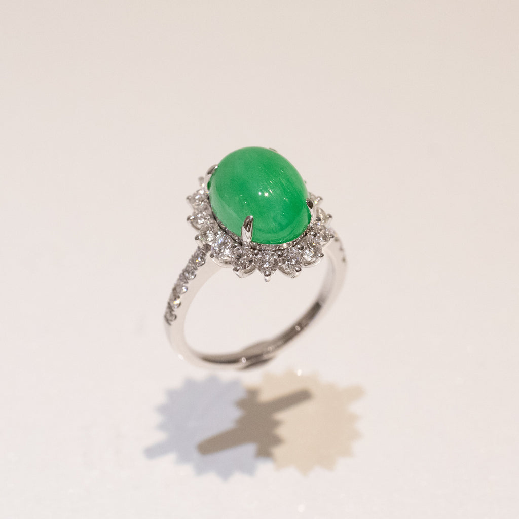 US6.5 Apple Green Jadeite Ring – Natural Untreated Type A Jadeite