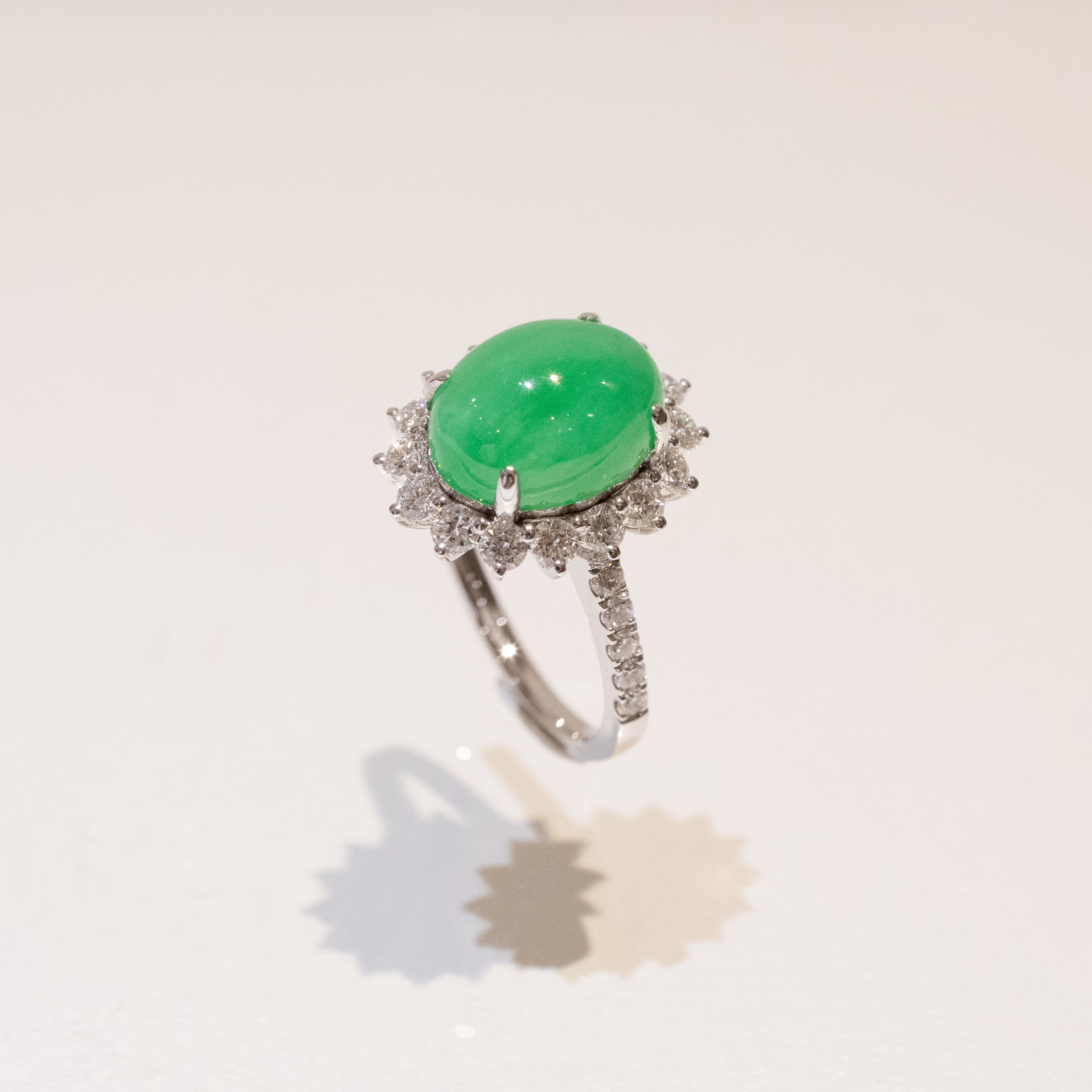 US6.5 Apple Green Jadeite Ring – Natural Untreated Type A Jadeite