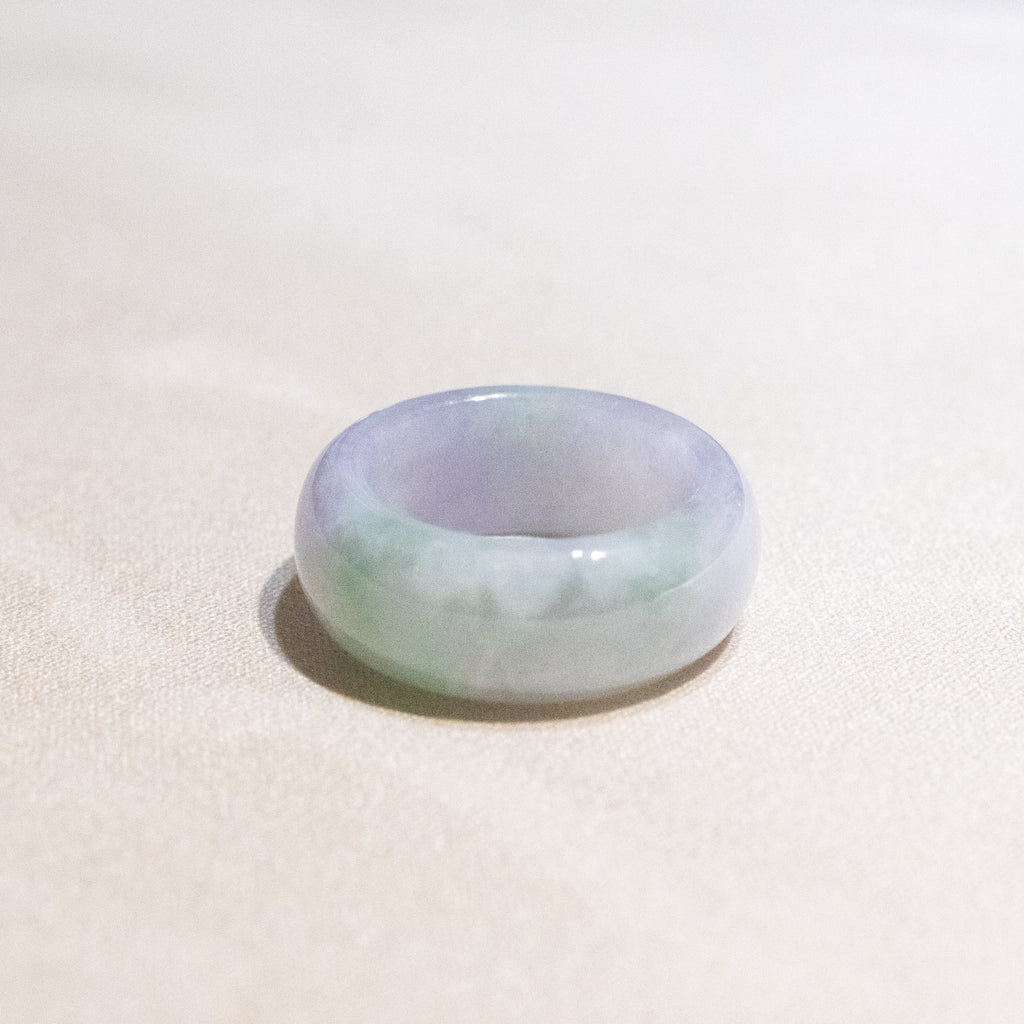 US 8 Gransky Handmade Natural Minimalist Jadeite Ring