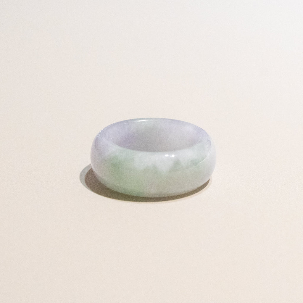 US 8 Gransky Handmade Natural Minimalist Jadeite Ring