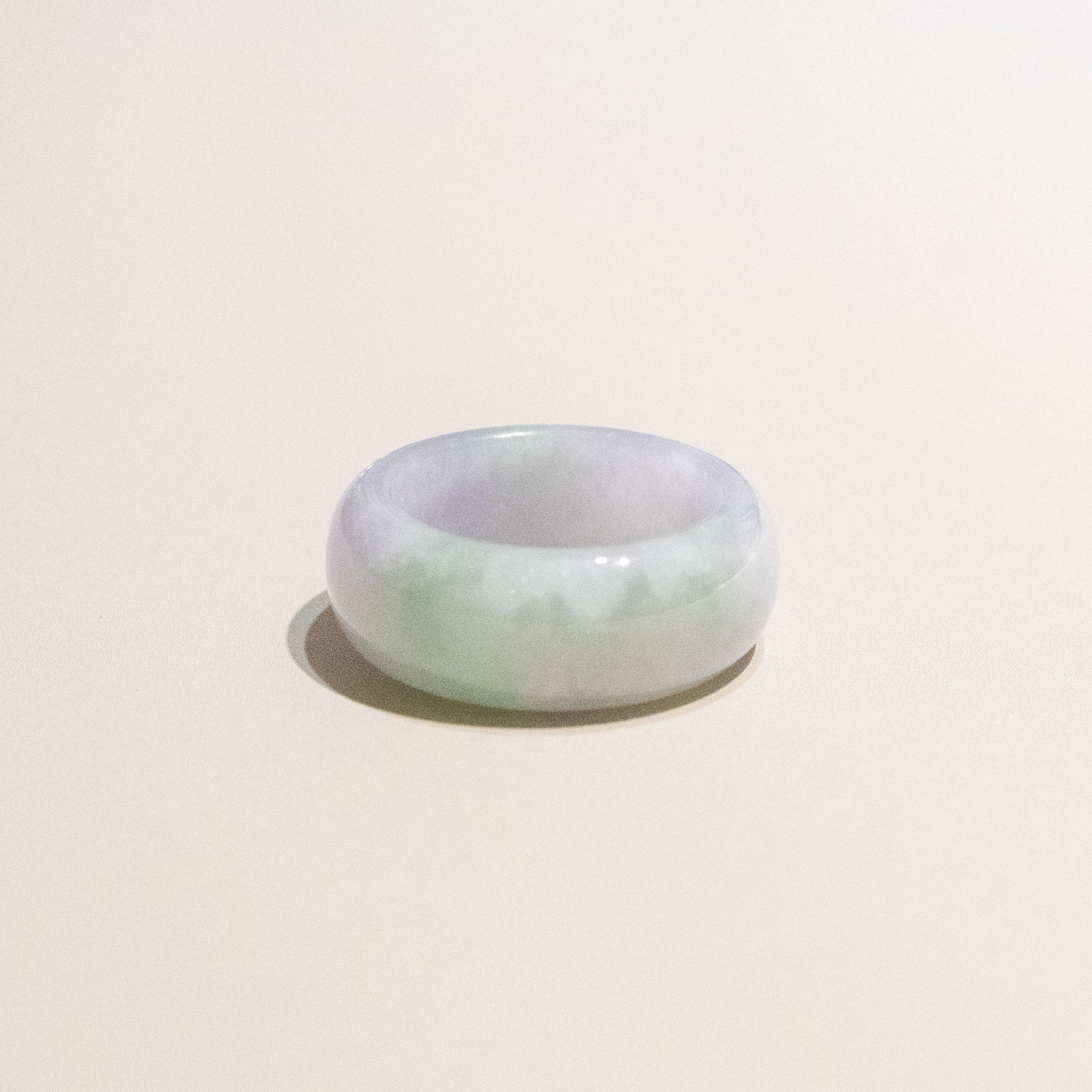 US 8 Gransky Handmade Natural Minimalist Jadeite Ring