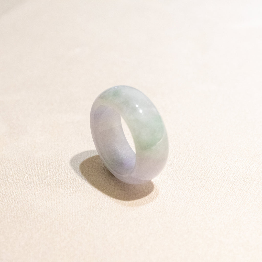 US 8 Gransky Handmade Natural Minimalist Jadeite Ring