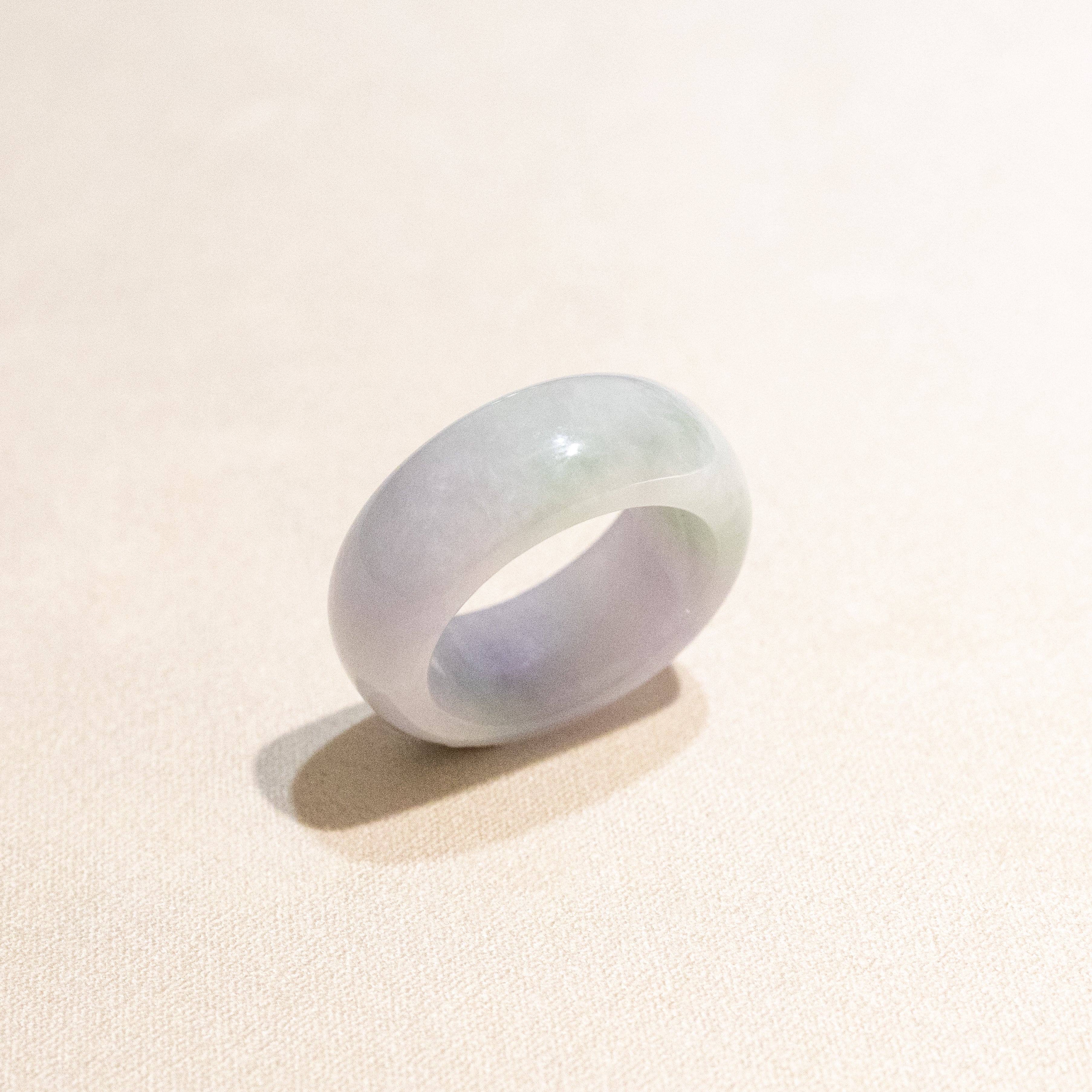 US 8 Gransky Handmade Natural Minimalist Jadeite Ring