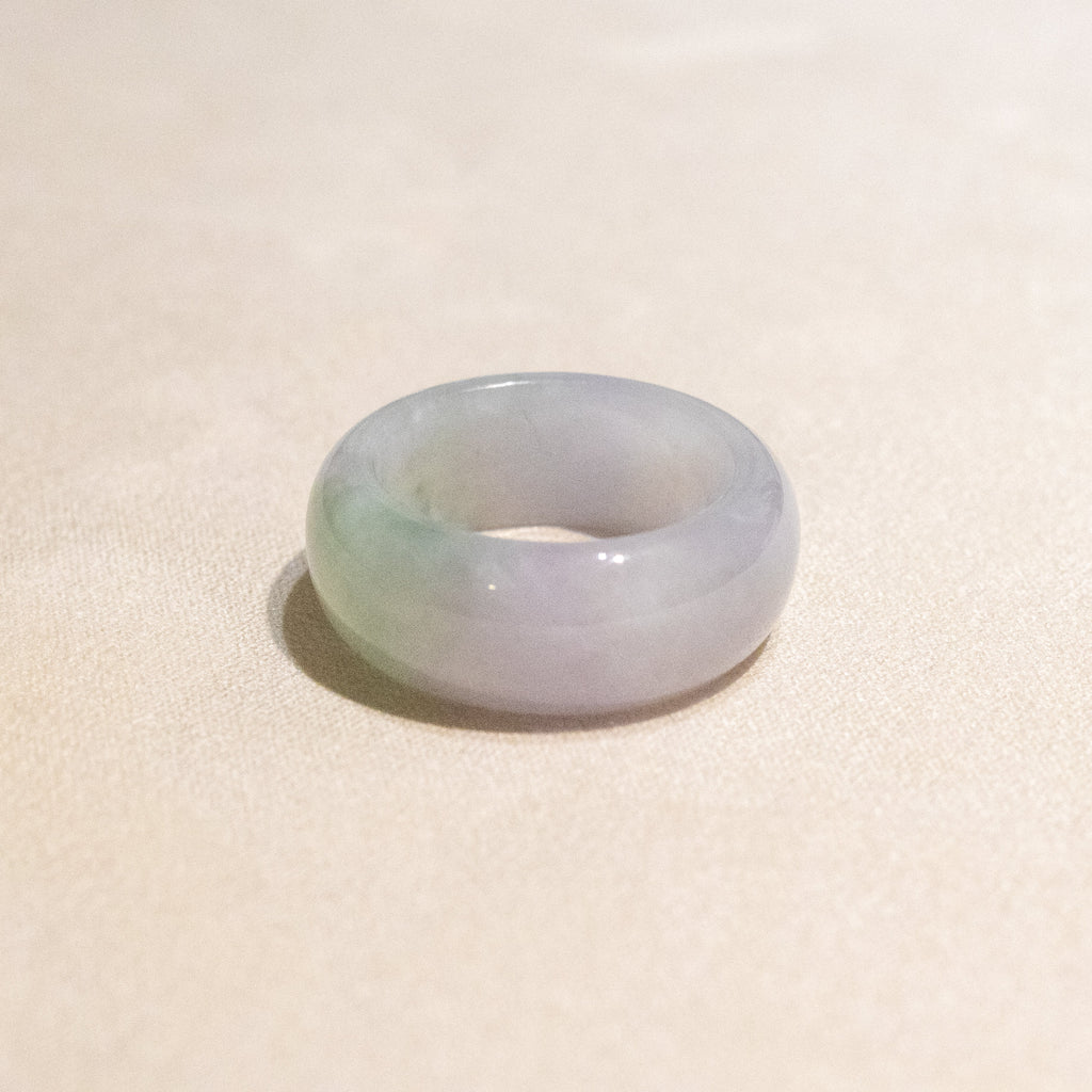 US 8 Gransky Handmade Natural Minimalist Jadeite Ring