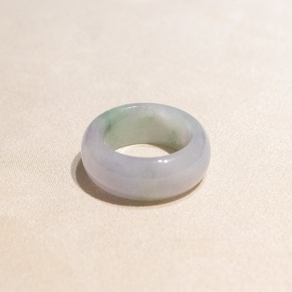 US 8 Gransky Handmade Natural Minimalist Jadeite Ring