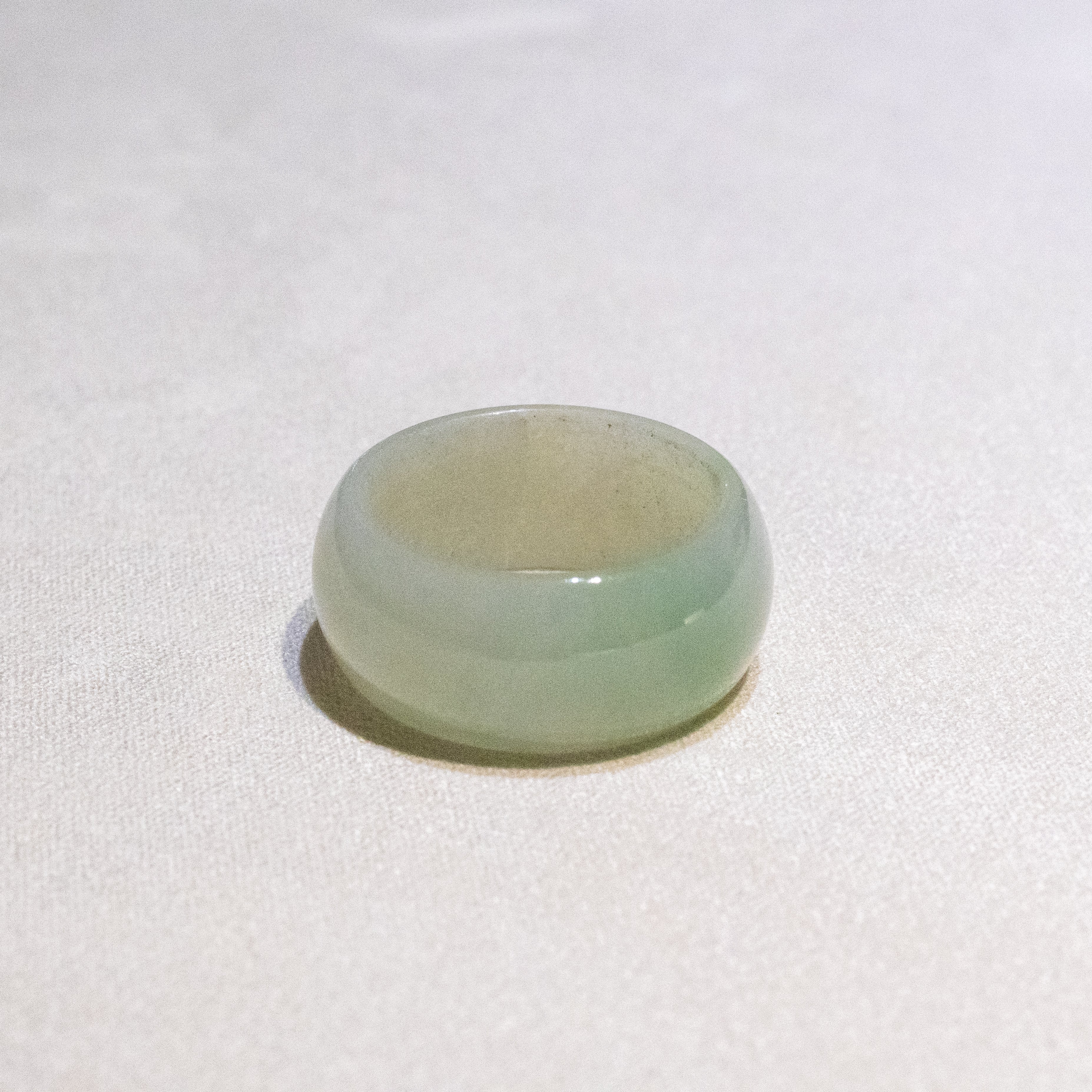 Size US 8.5 Bright Green Burmese Wide Jade Ring Band - Type A Natural Jadeite