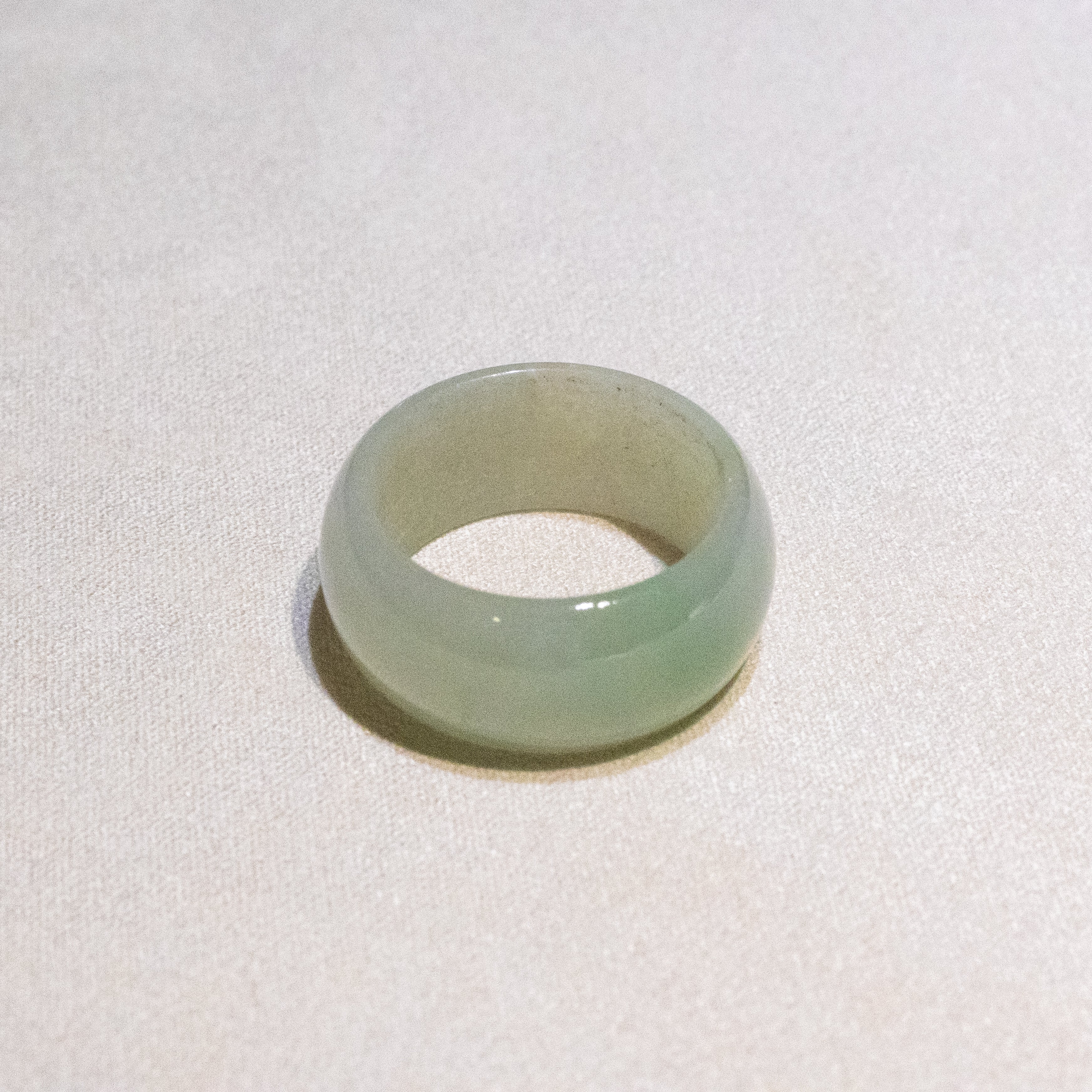 Size US 8.5 Bright Green Burmese Wide Jade Ring Band - Type A Natural Jadeite