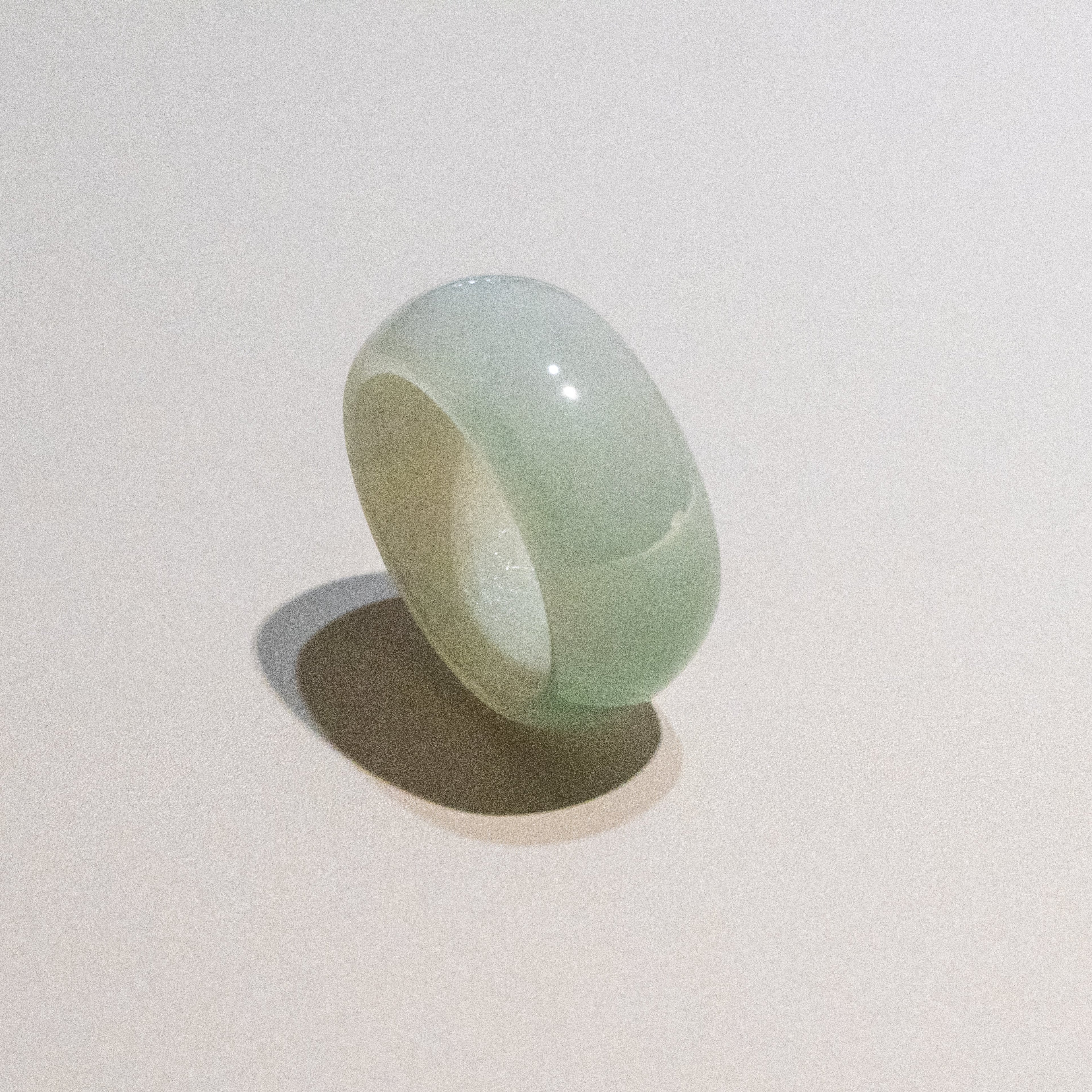 Size US 8.5 Bright Green Burmese Wide Jade Ring Band - Type A Natural Jadeite