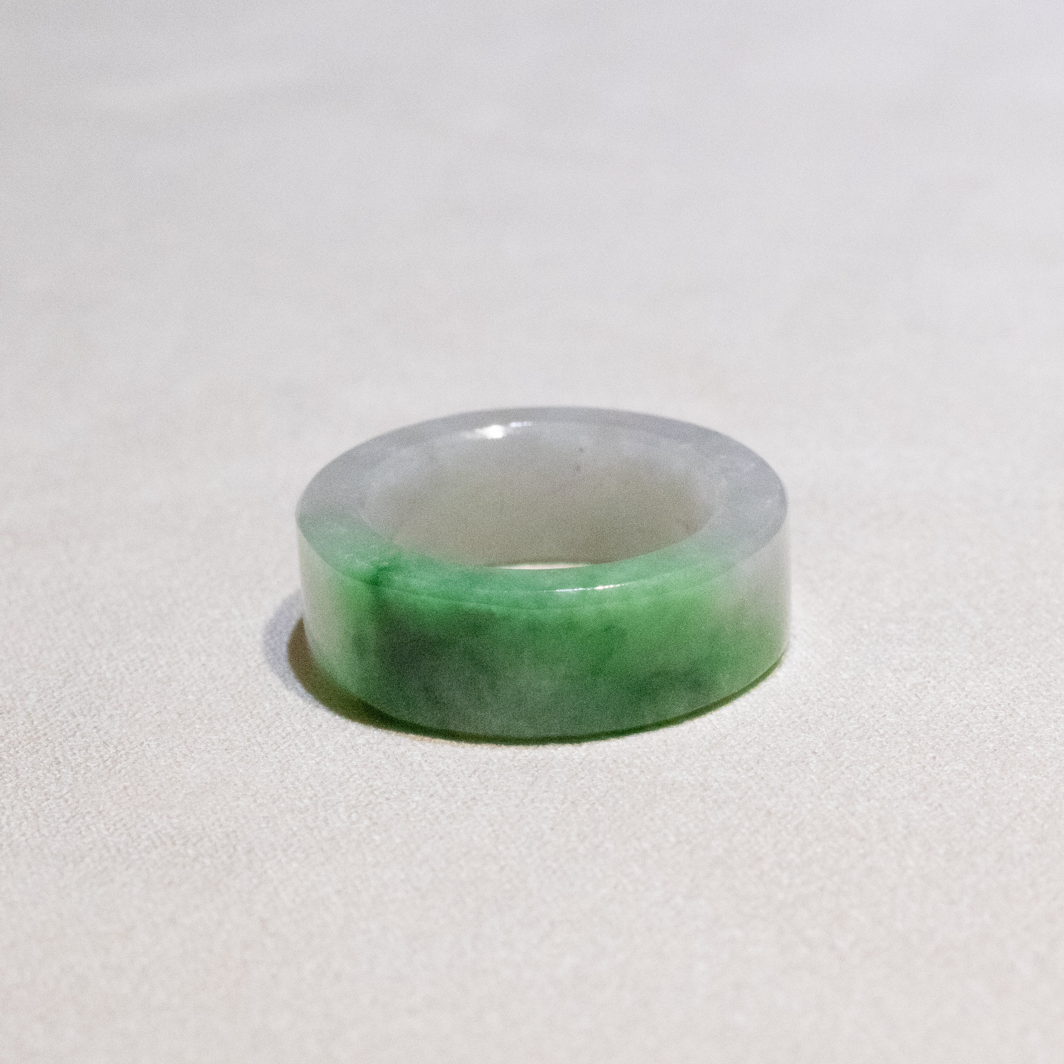Size US 7 Green Burmese Jade Ring Band - Type A Natural Jadeite
