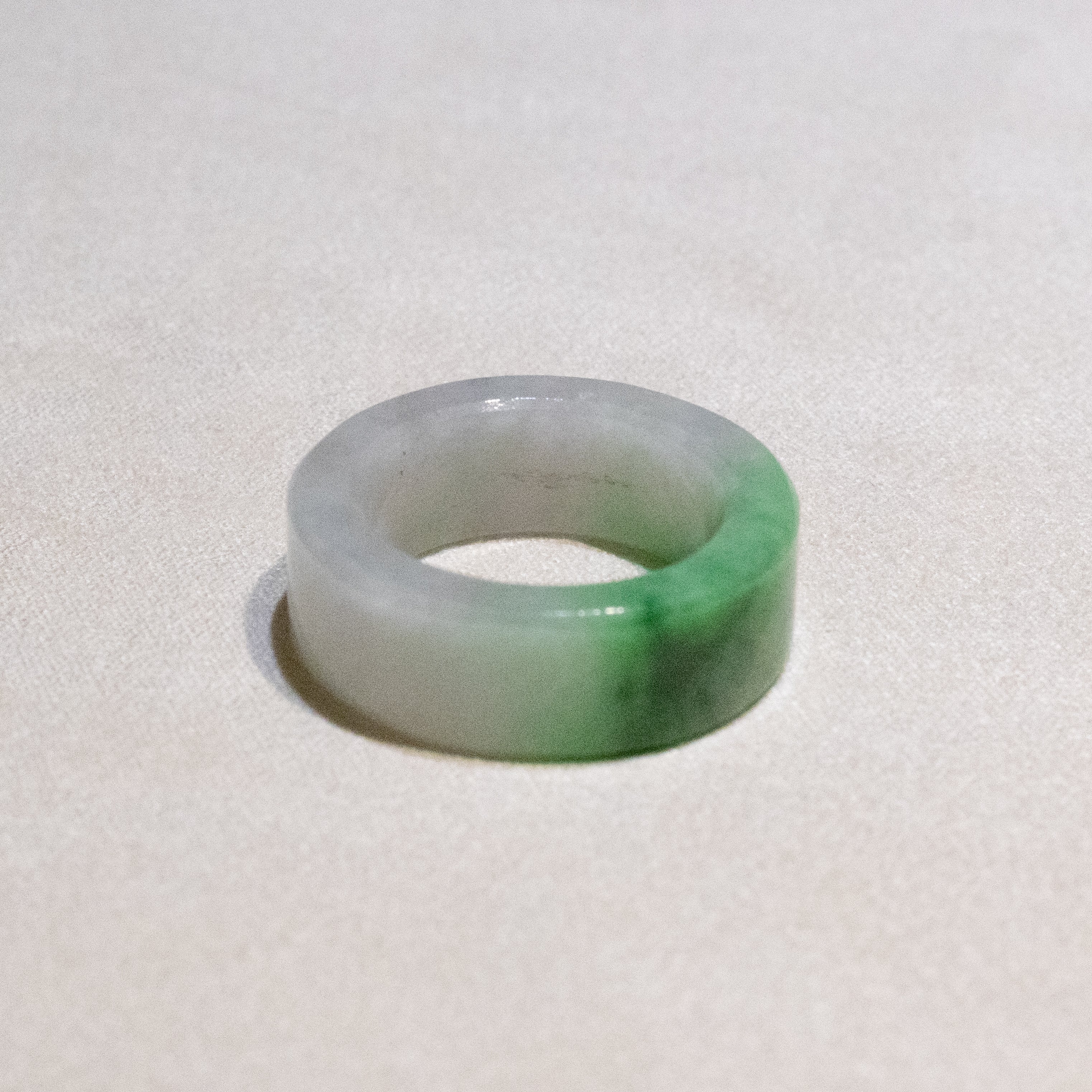 Size US 7 Green Burmese Jade Ring Band - Type A Natural Jadeite
