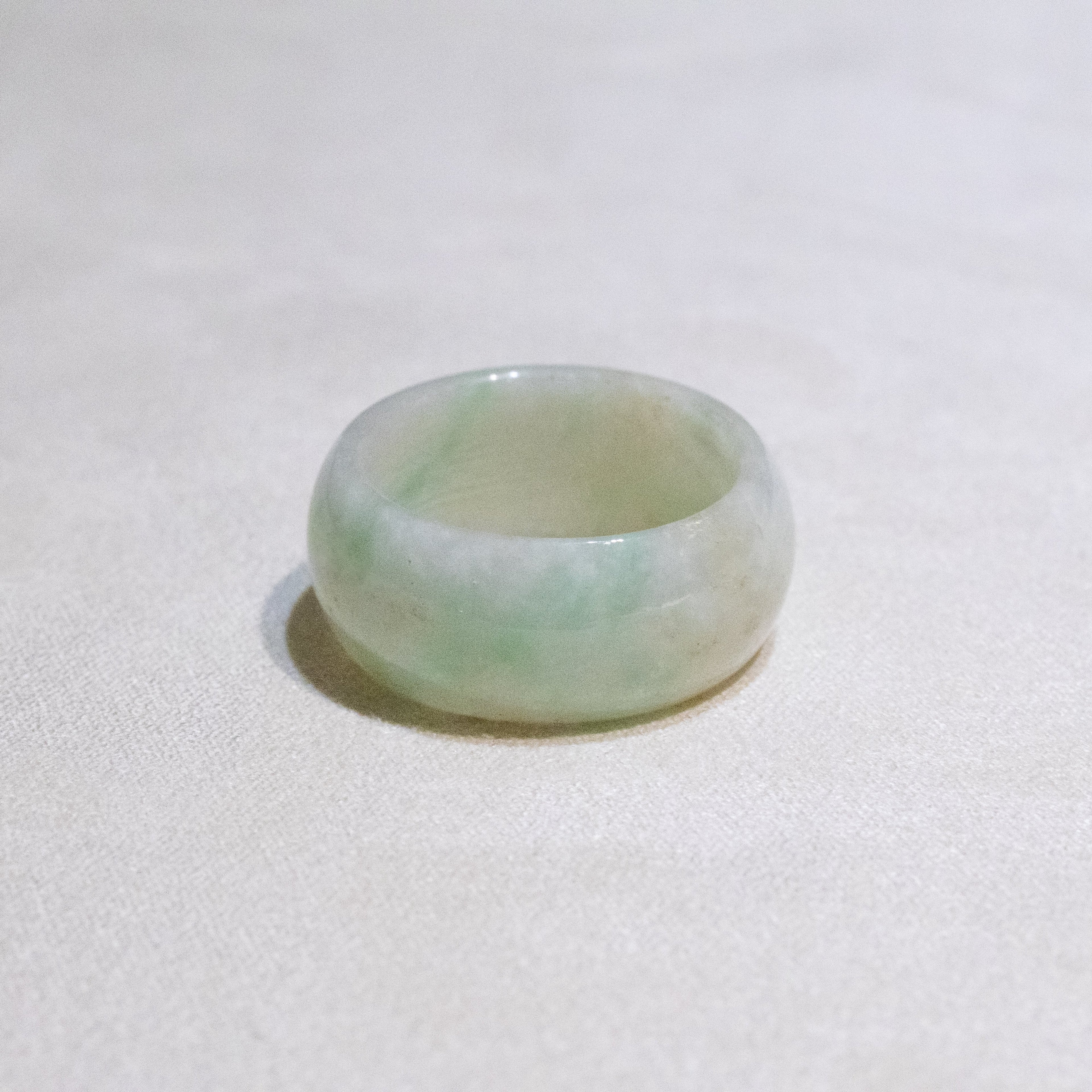 Size US 8.5 Green Burmese Jade Ring Band - Type A Natural Jadeite