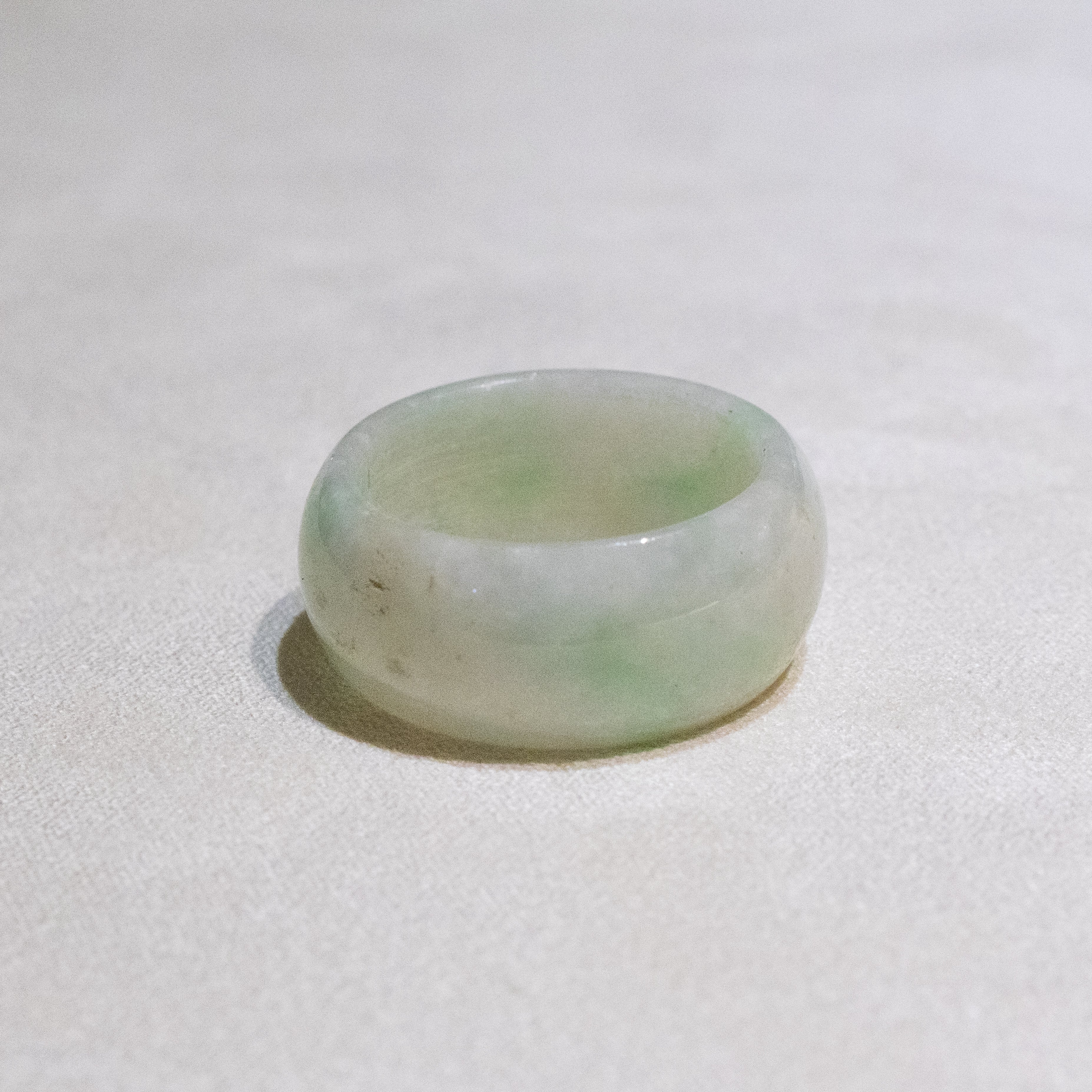 Size US 8.5 Green Burmese Jade Ring Band - Type A Natural Jadeite