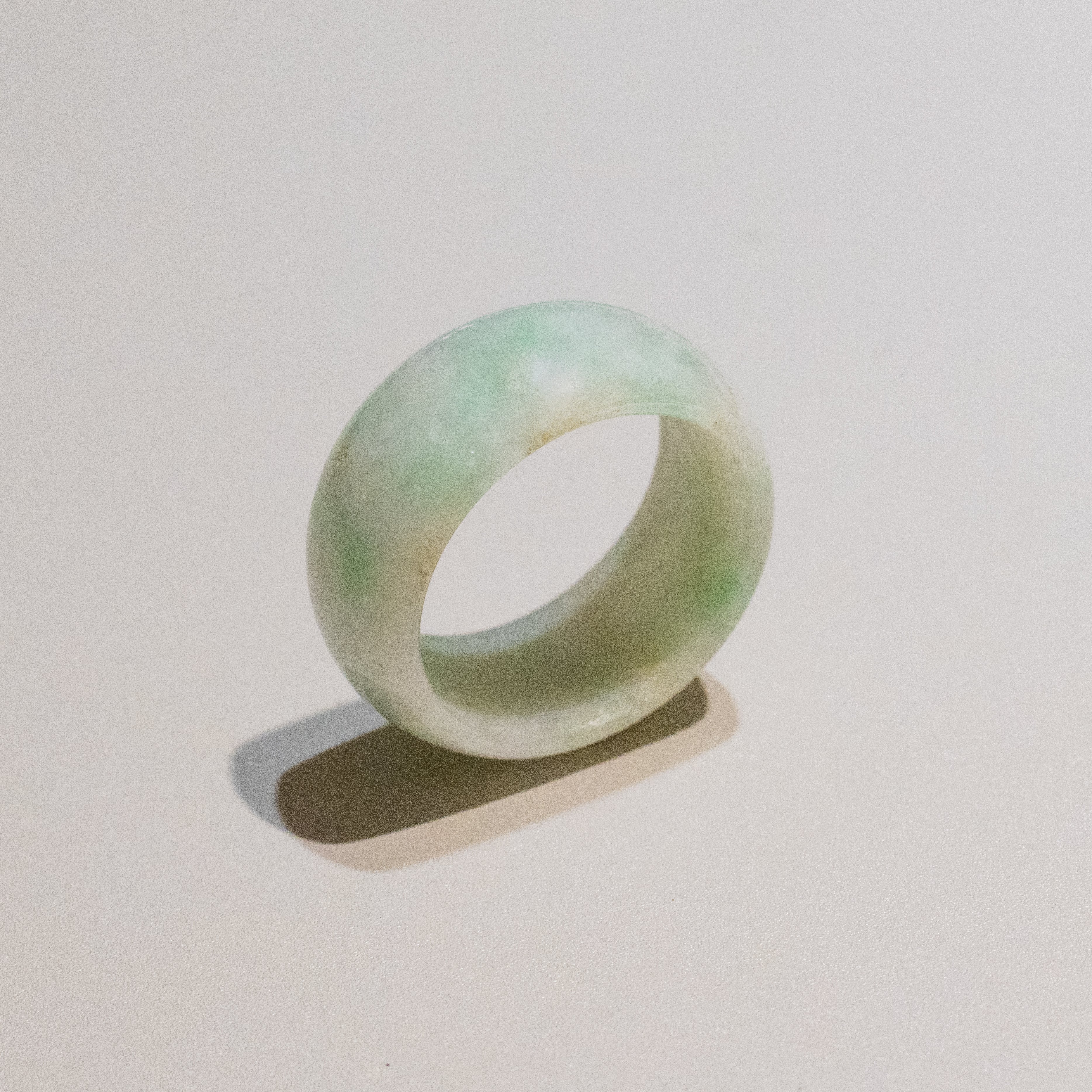 Size US 8.5 Green Burmese Jade Ring Band - Type A Natural Jadeite
