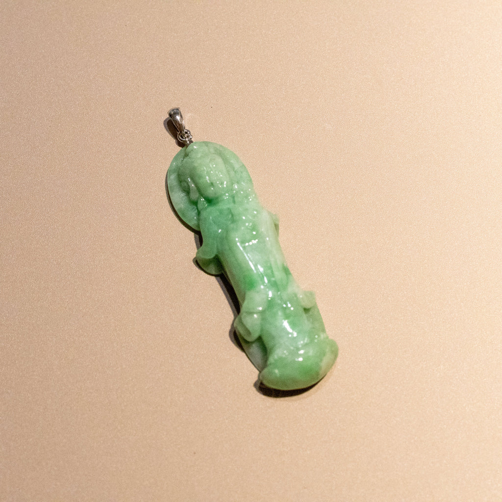 Gransky Apple Green GuanYin (Kwan yin) Jade Pendant