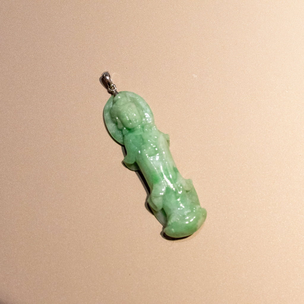 Gransky Apple Green GuanYin (Kwan yin) Jade Pendant