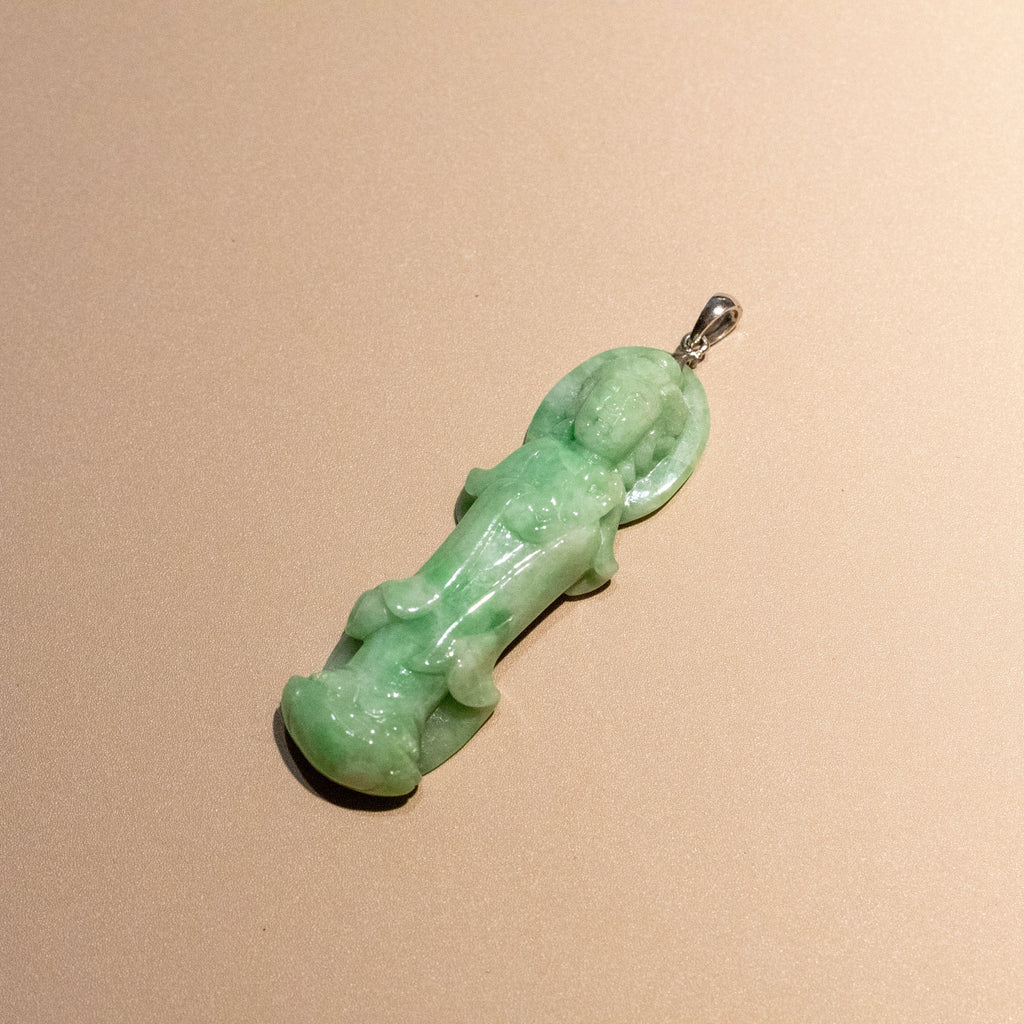 Gransky Apple Green GuanYin (Kwan yin) Jade Pendant