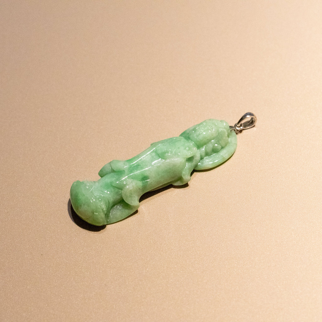 Gransky Apple Green GuanYin (Kwan yin) Jade Pendant