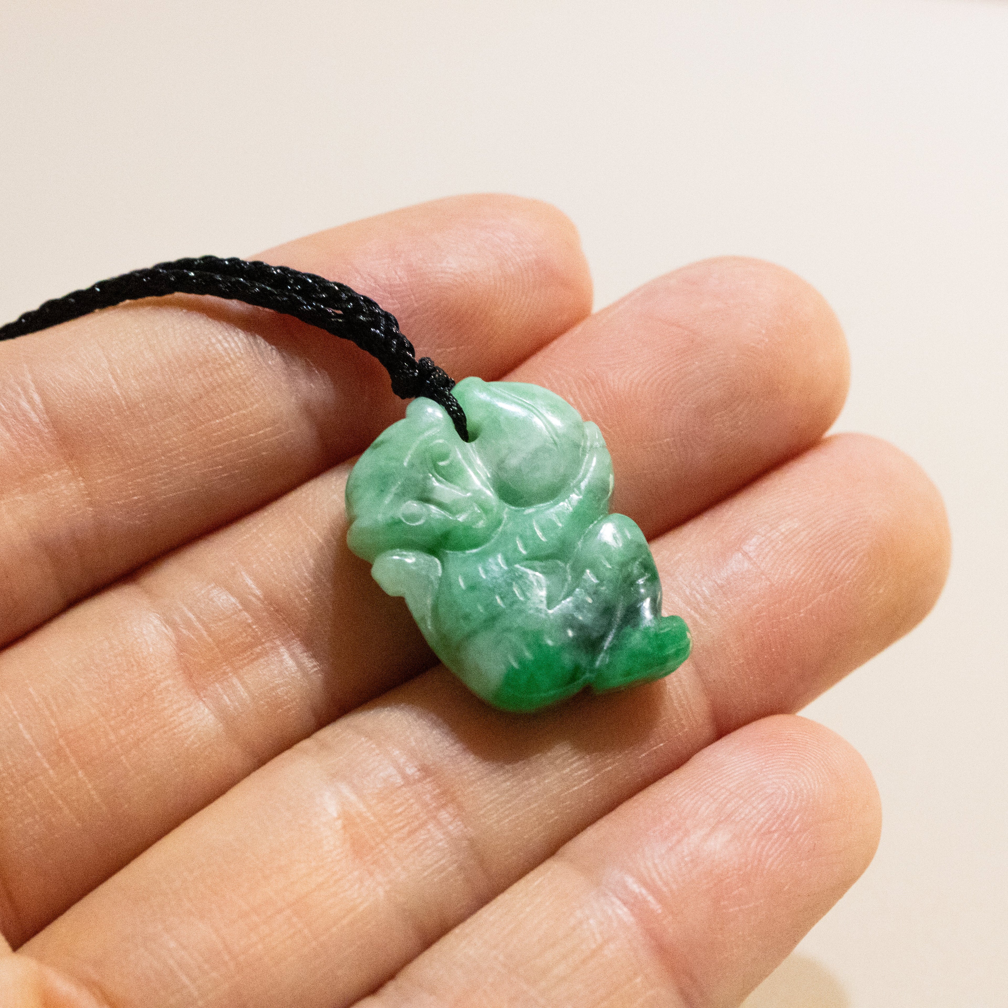 Gransky Jewellery Beautiful Green Jade Monkey Pendant Necklace