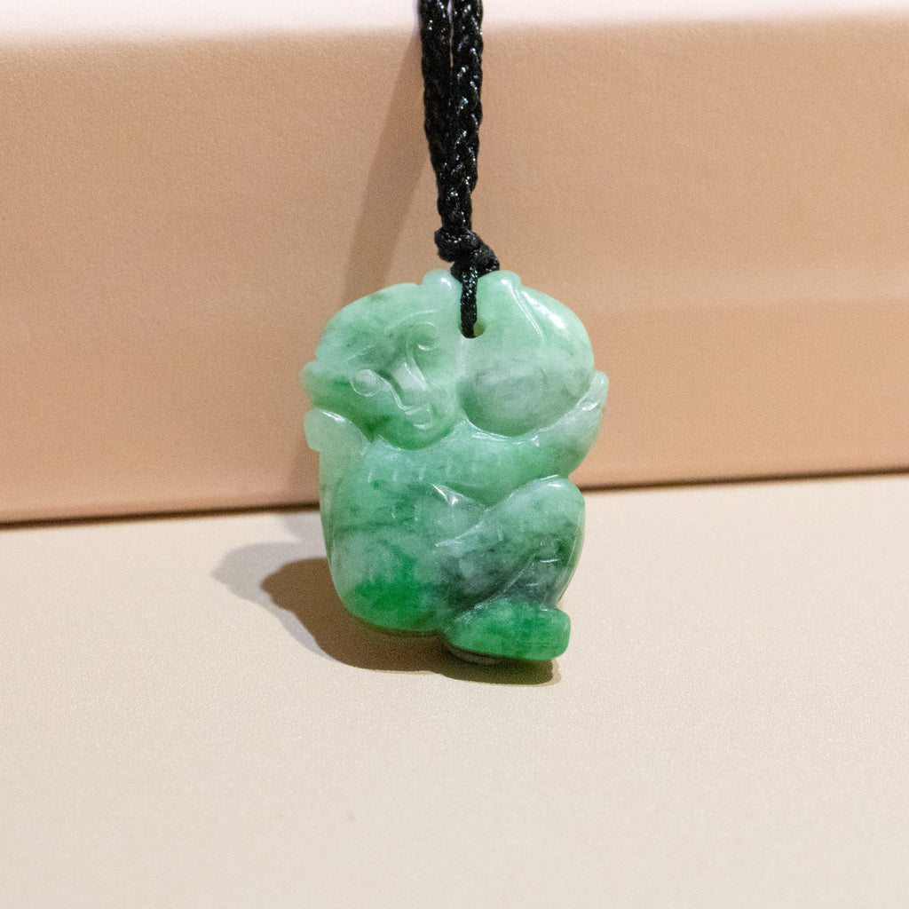 Gransky Jewellery Beautiful Green Jade Monkey Pendant Necklace