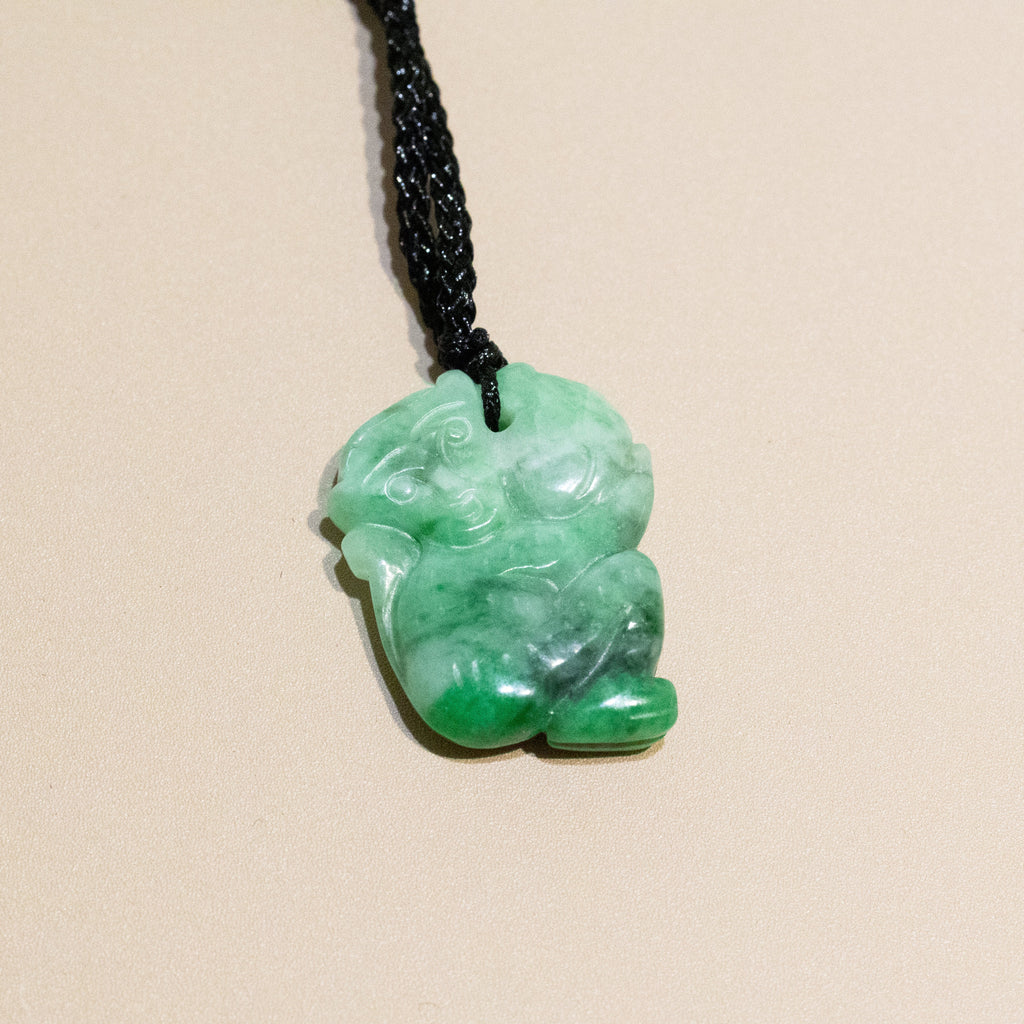 Gransky Jewellery Beautiful Green Jade Monkey Pendant Necklace