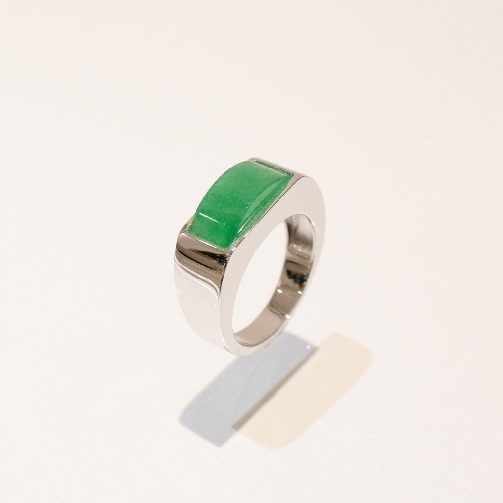 GRANSKY X KATHERINE 18K Gold A-Grade Natural Vivid Green Jadeite Ring