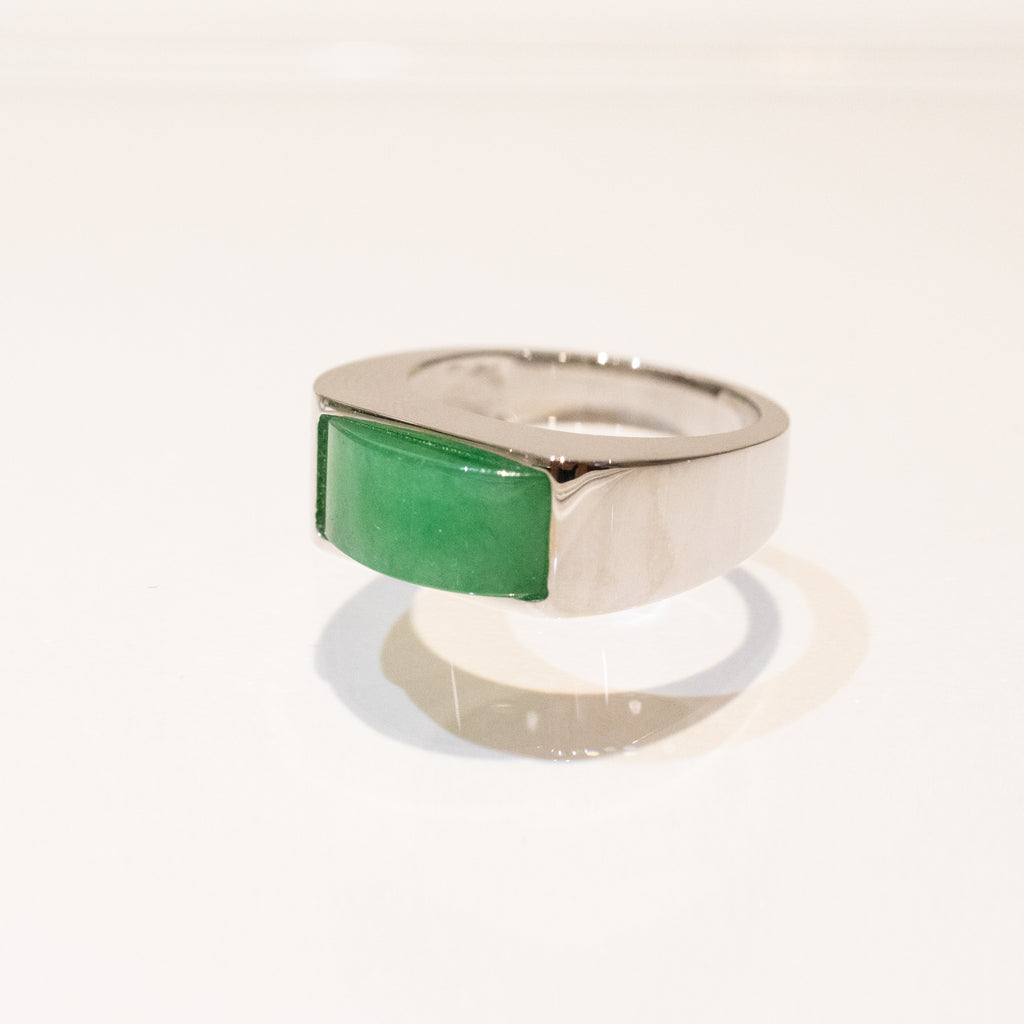 GRANSKY X KATHERINE 18K Gold A-Grade Natural Vivid Green Jadeite Ring