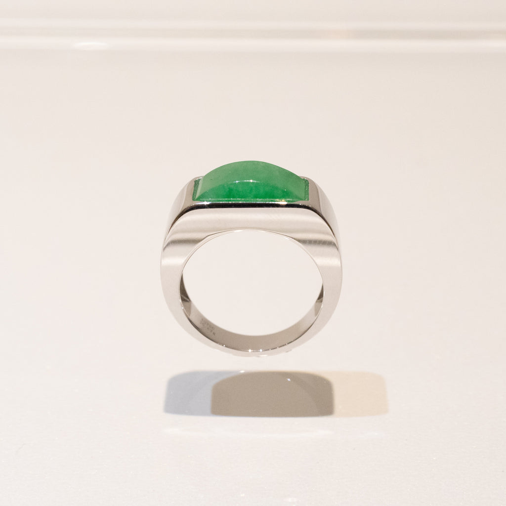 GRANSKY X KATHERINE 18K Gold A-Grade Natural Vivid Green Jadeite Ring