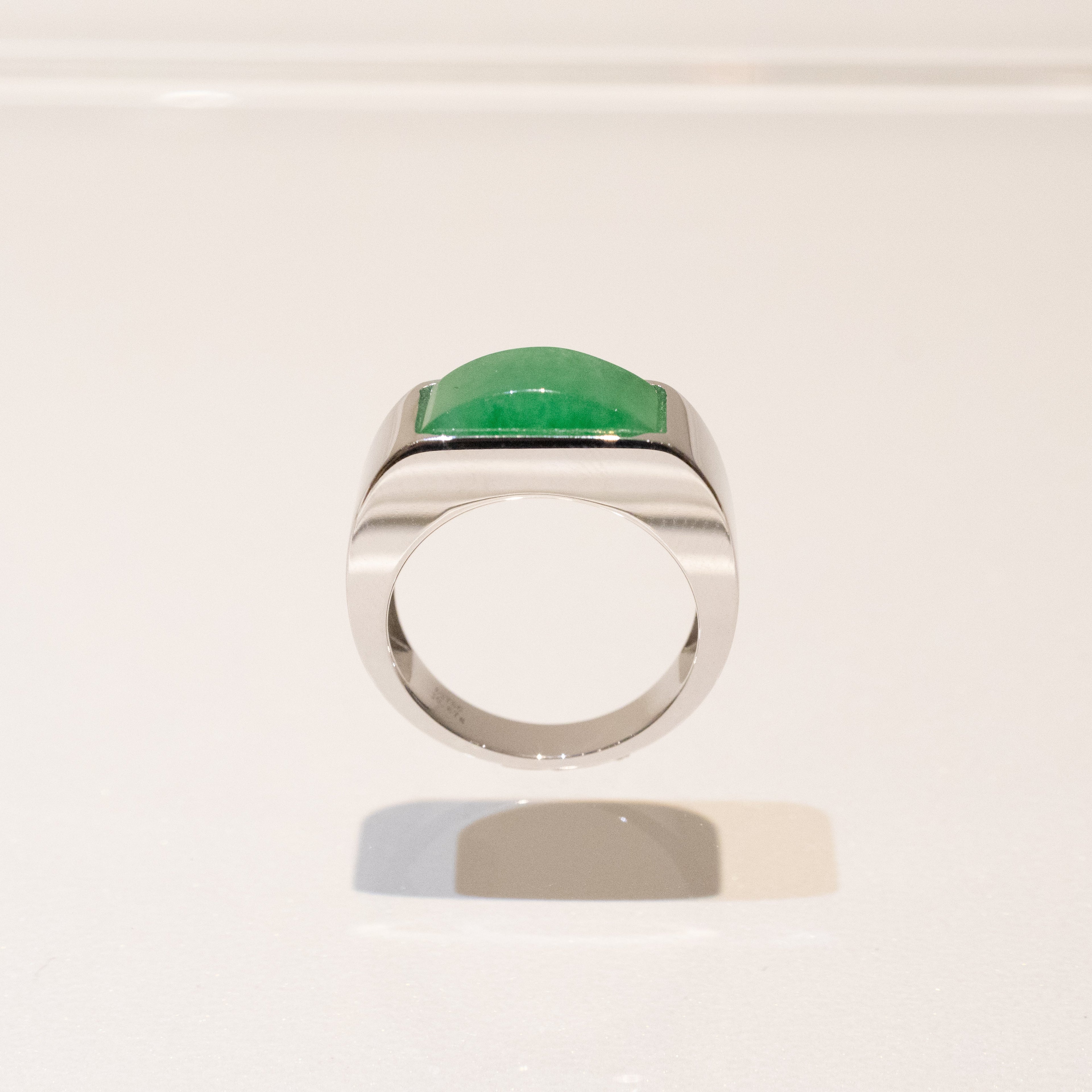 GRANSKY X KATHERINE 18K Gold A-Grade Natural Vivid Green Jadeite Ring