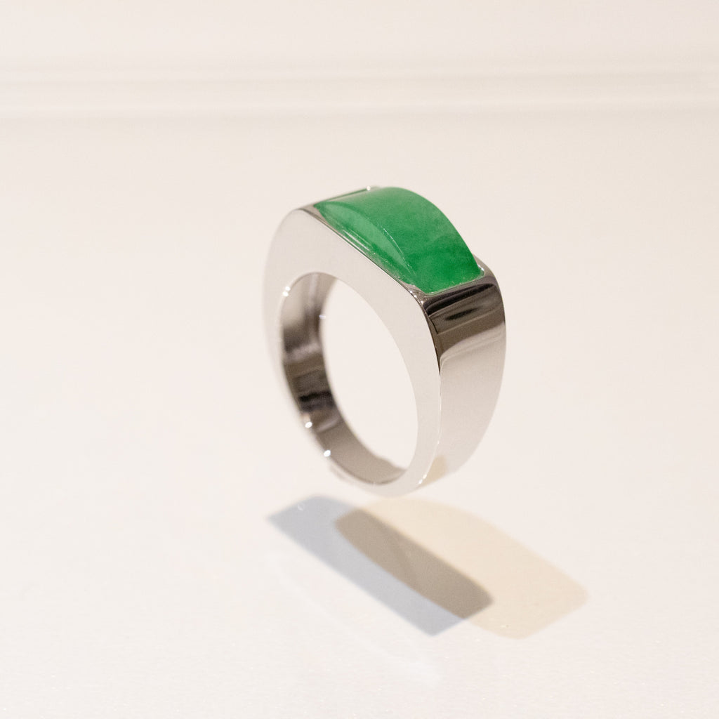 GRANSKY X KATHERINE 18K Gold A-Grade Natural Vivid Green Jadeite Ring