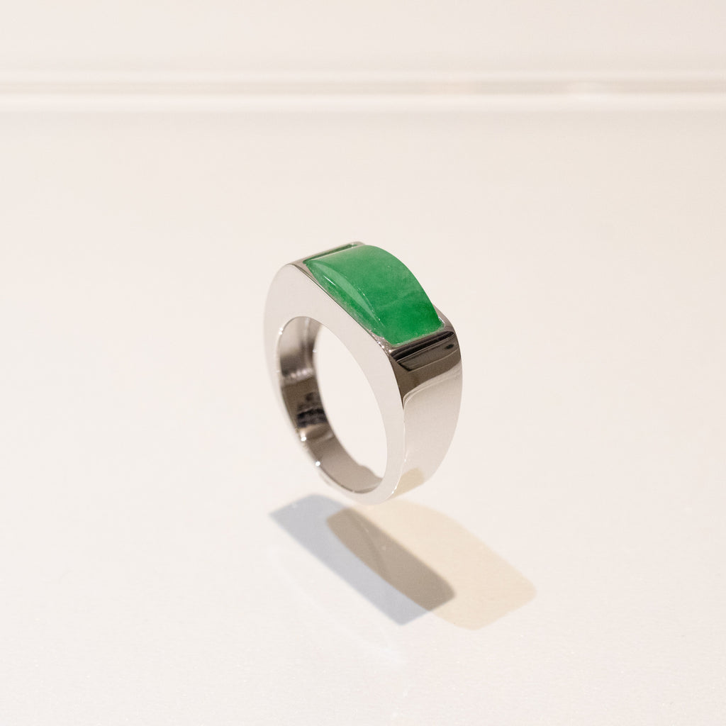 GRANSKY X KATHERINE 18K Gold A-Grade Natural Vivid Green Jadeite Ring