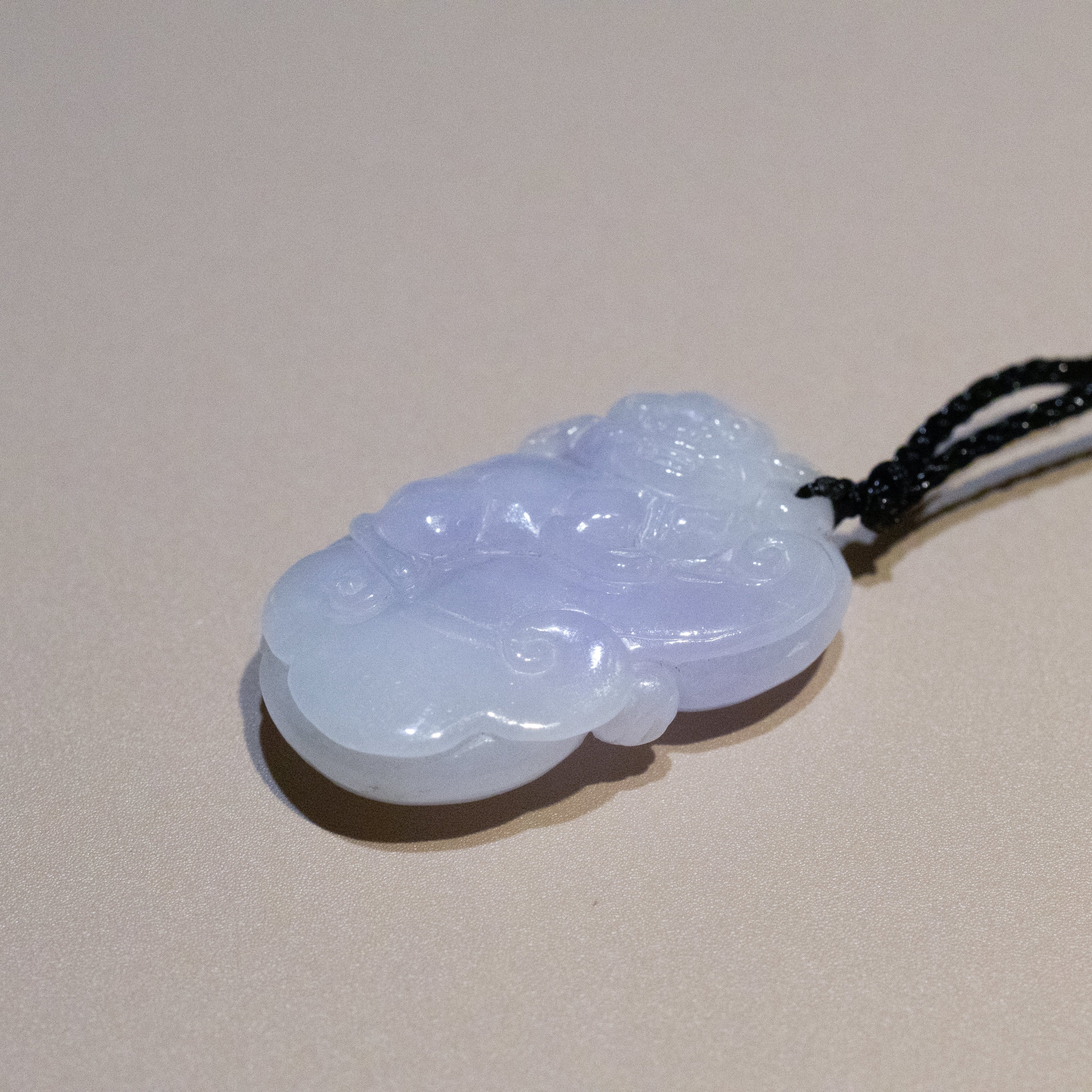 Purple Jade Ruyi & Pixiu Pendant - Wealth & Protection Amulet