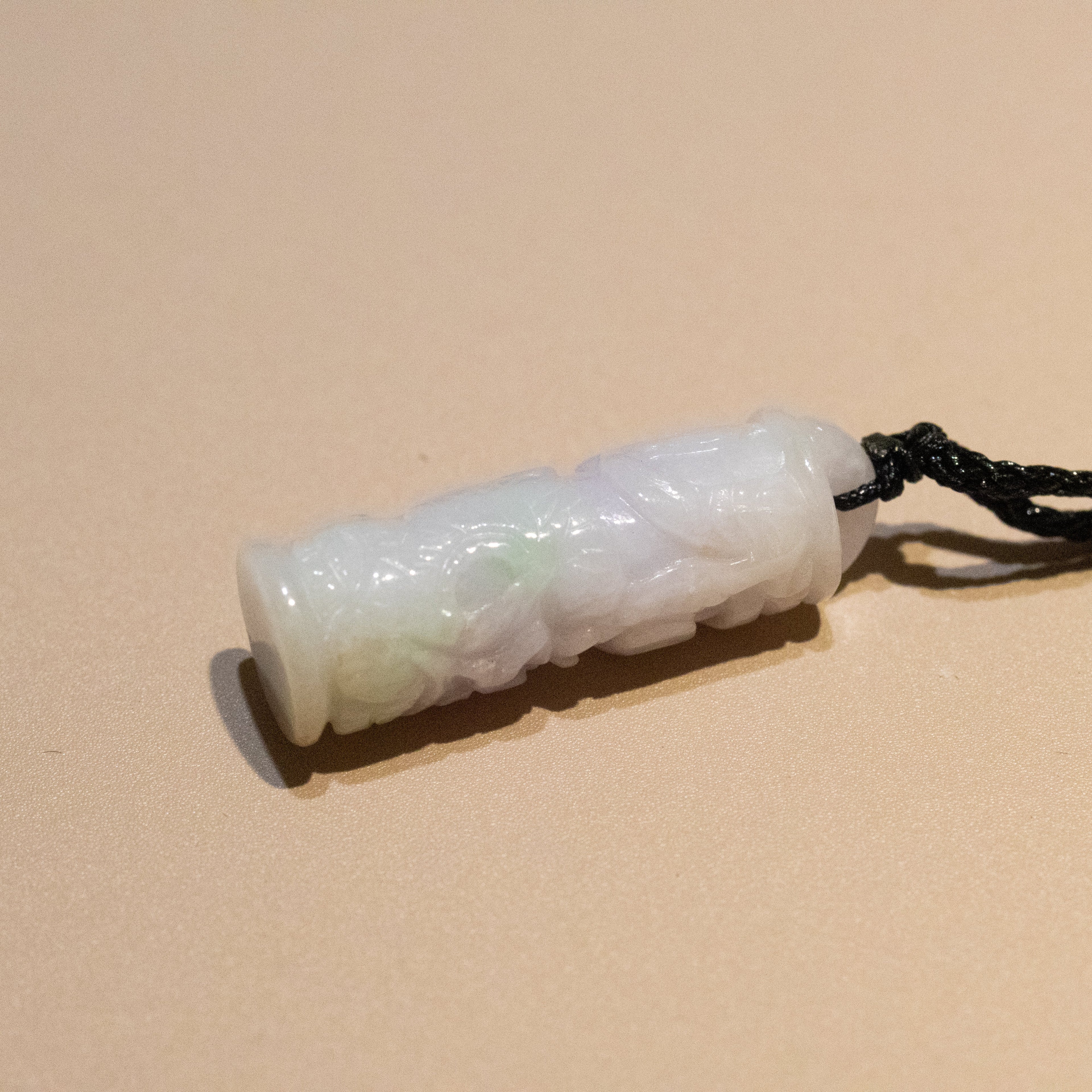 Carved Dragon Purple Rod Jade Pendant Natural Untreated Burmese Jade