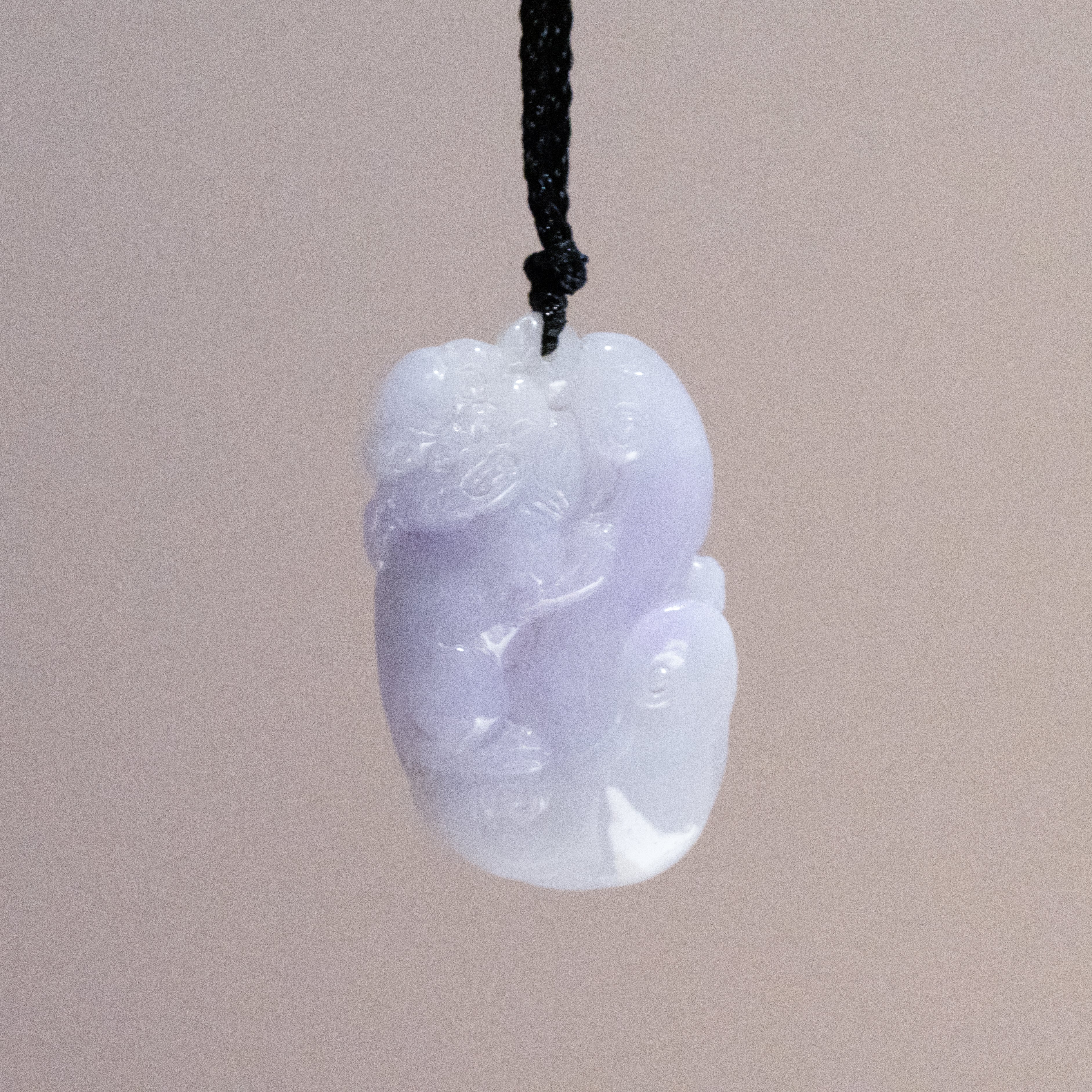 Purple Jade Ruyi & Pixiu Pendant - Wealth & Protection Amulet