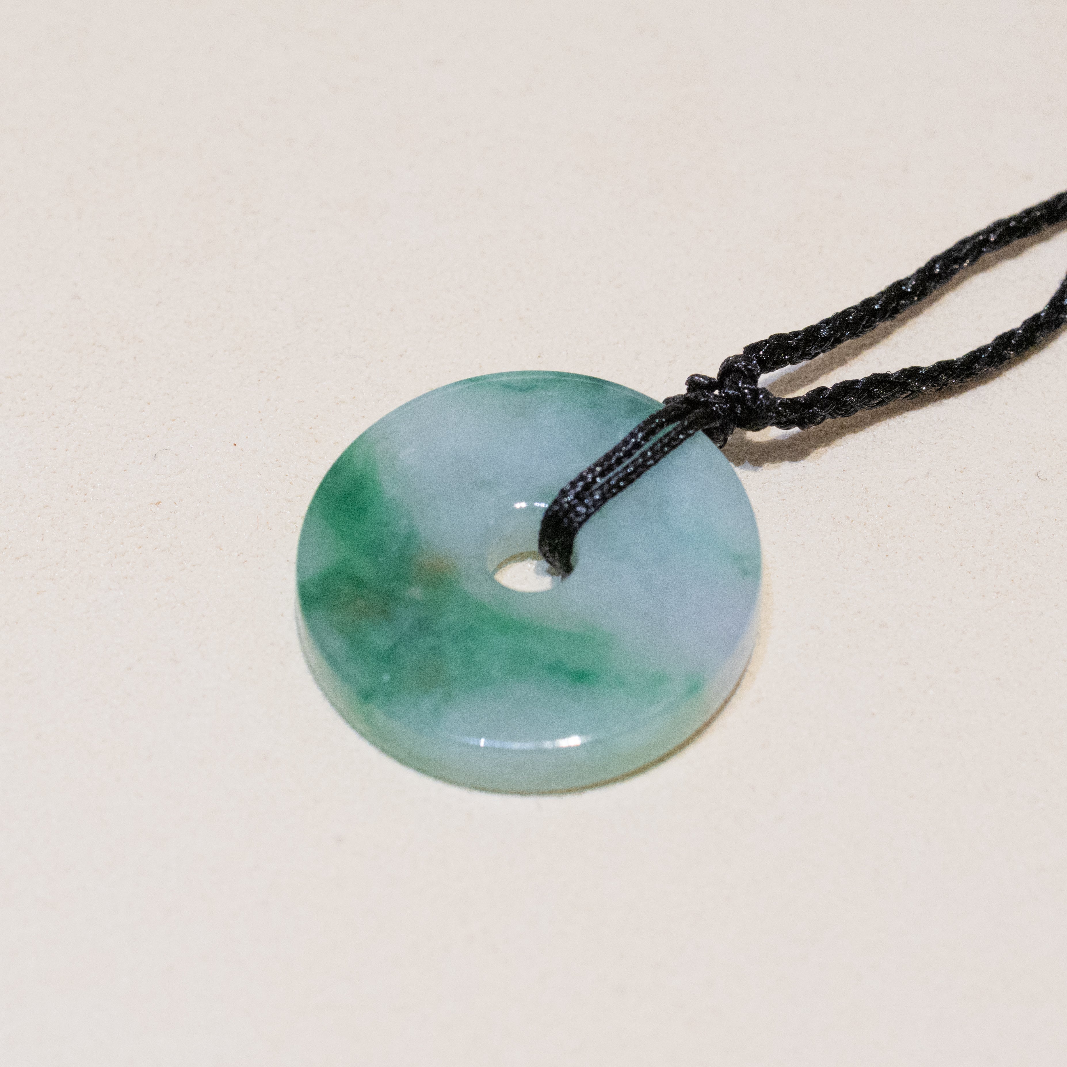 22.5mm Green Jade Round Donut Pendant - Calming Gemstone