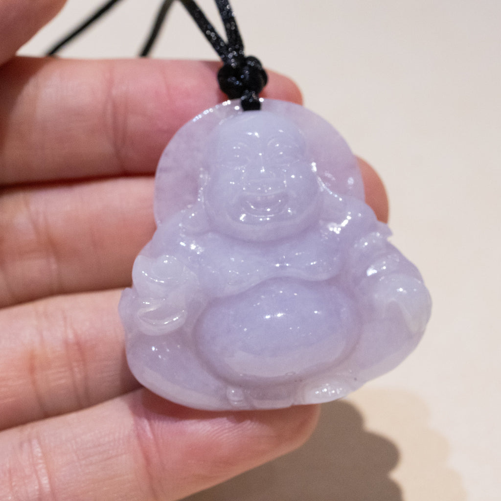 Genuine Purple Jade Buddha Pendant - Symbol of Peace and Serenity