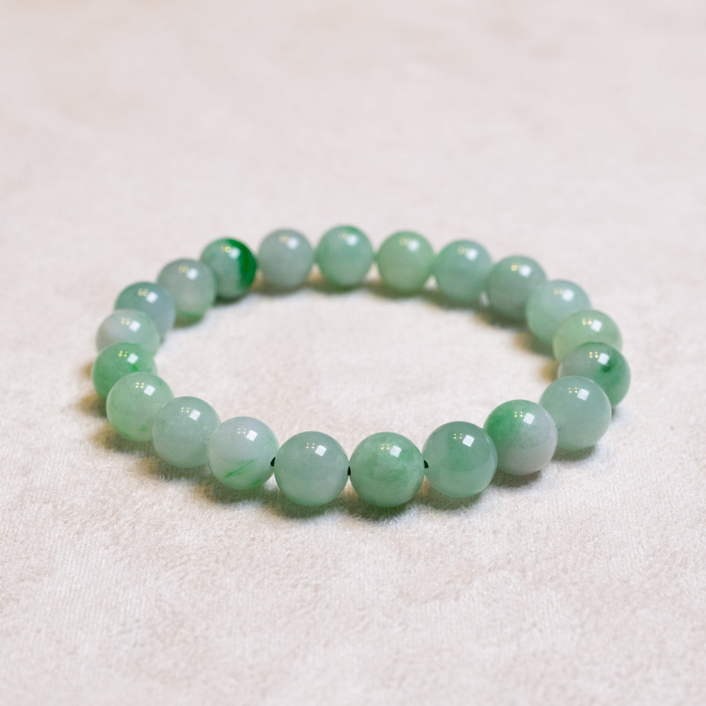 Natural Untreated Apple Green Jadeite Bead Bracelets – Stretchy String