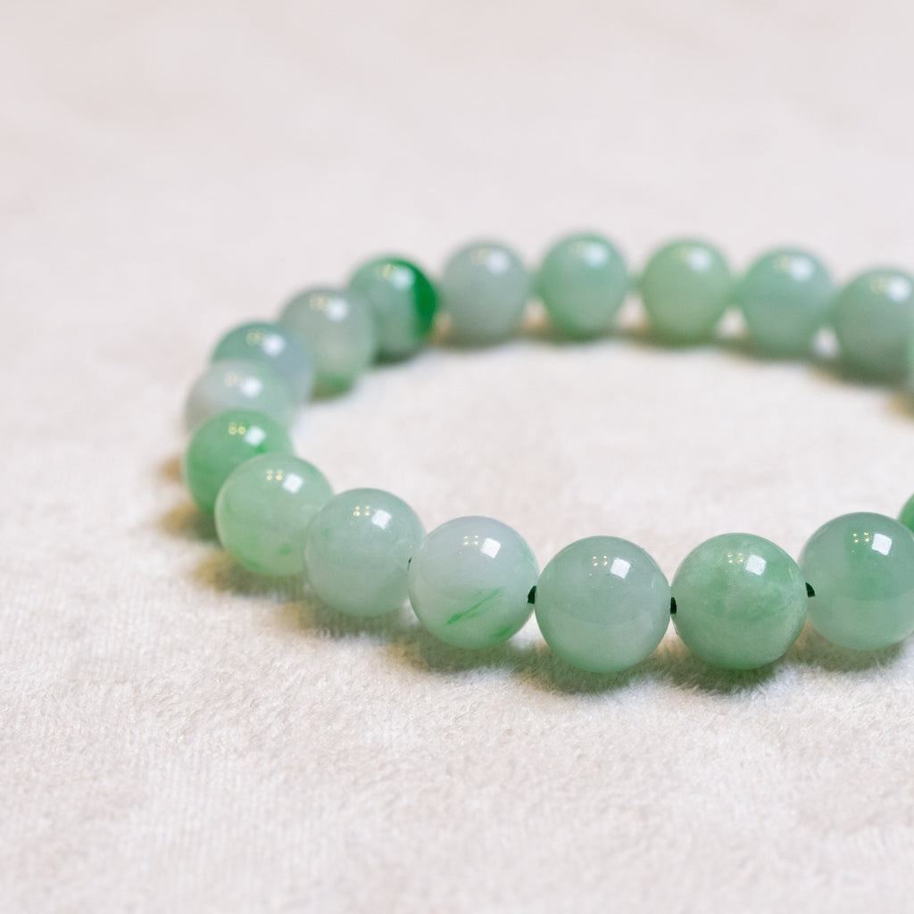 Natural Untreated Apple Green Jadeite Bead Bracelets – Stretchy String