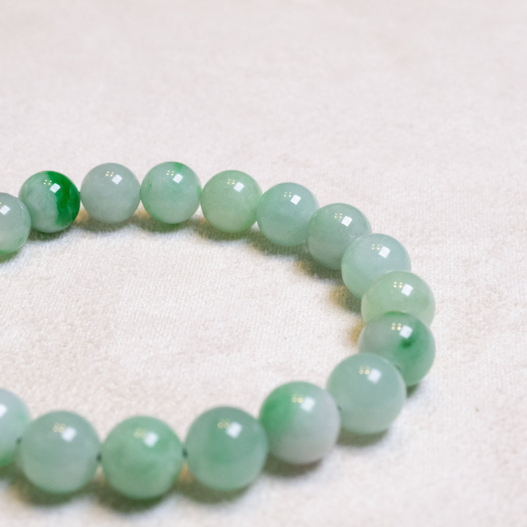 Natural Untreated Apple Green Jadeite Bead Bracelets – Stretchy String
