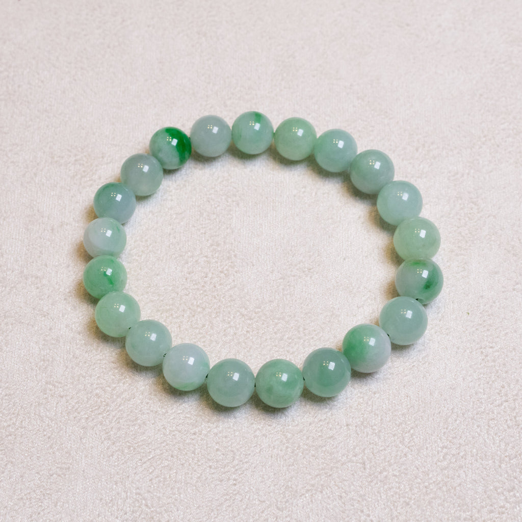 Natural Untreated Apple Green Jadeite Bead Bracelets – Stretchy String