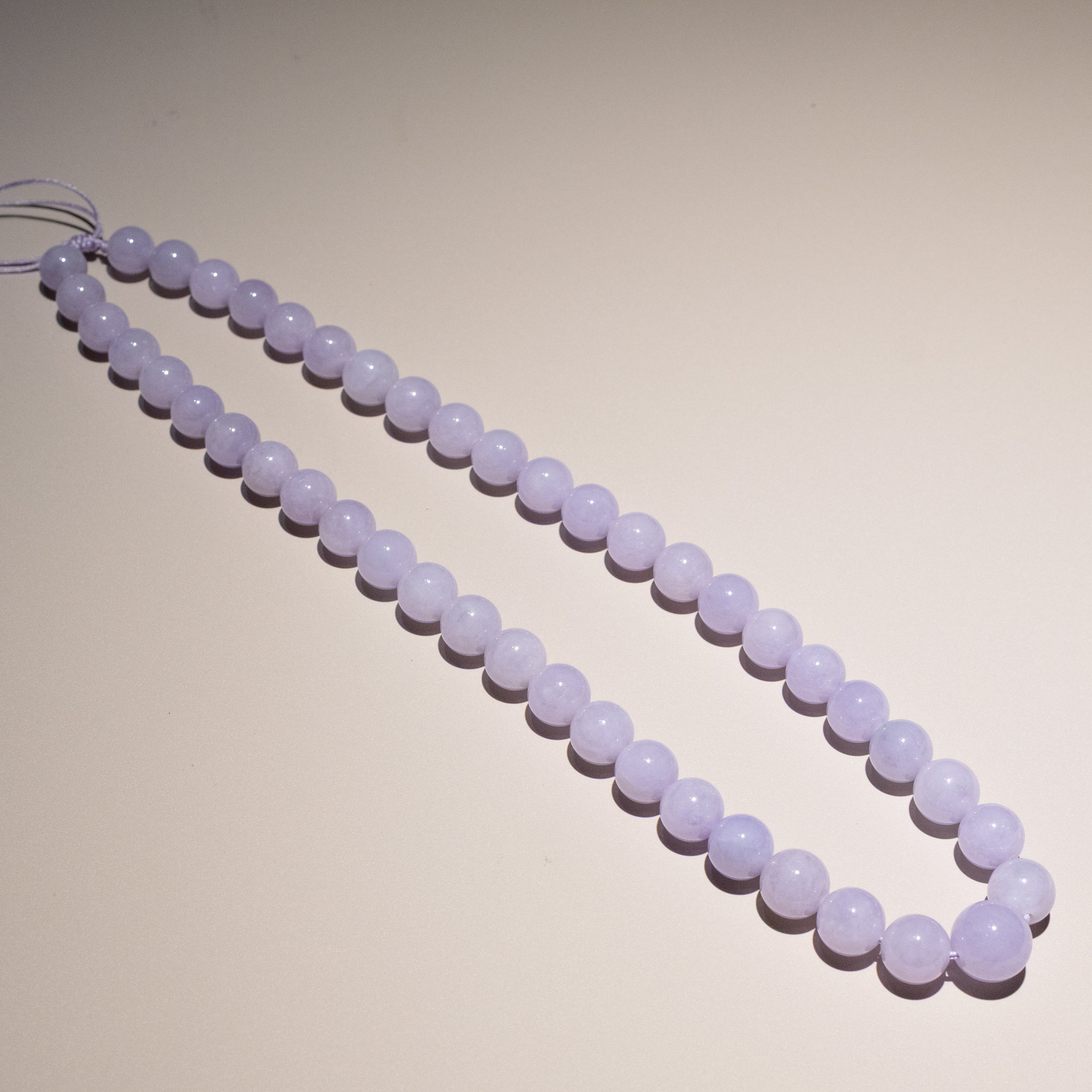 Natural Rare Purple Jade Bead Necklace – Collector’s Gemstone Jewelry – Grade-A Jade