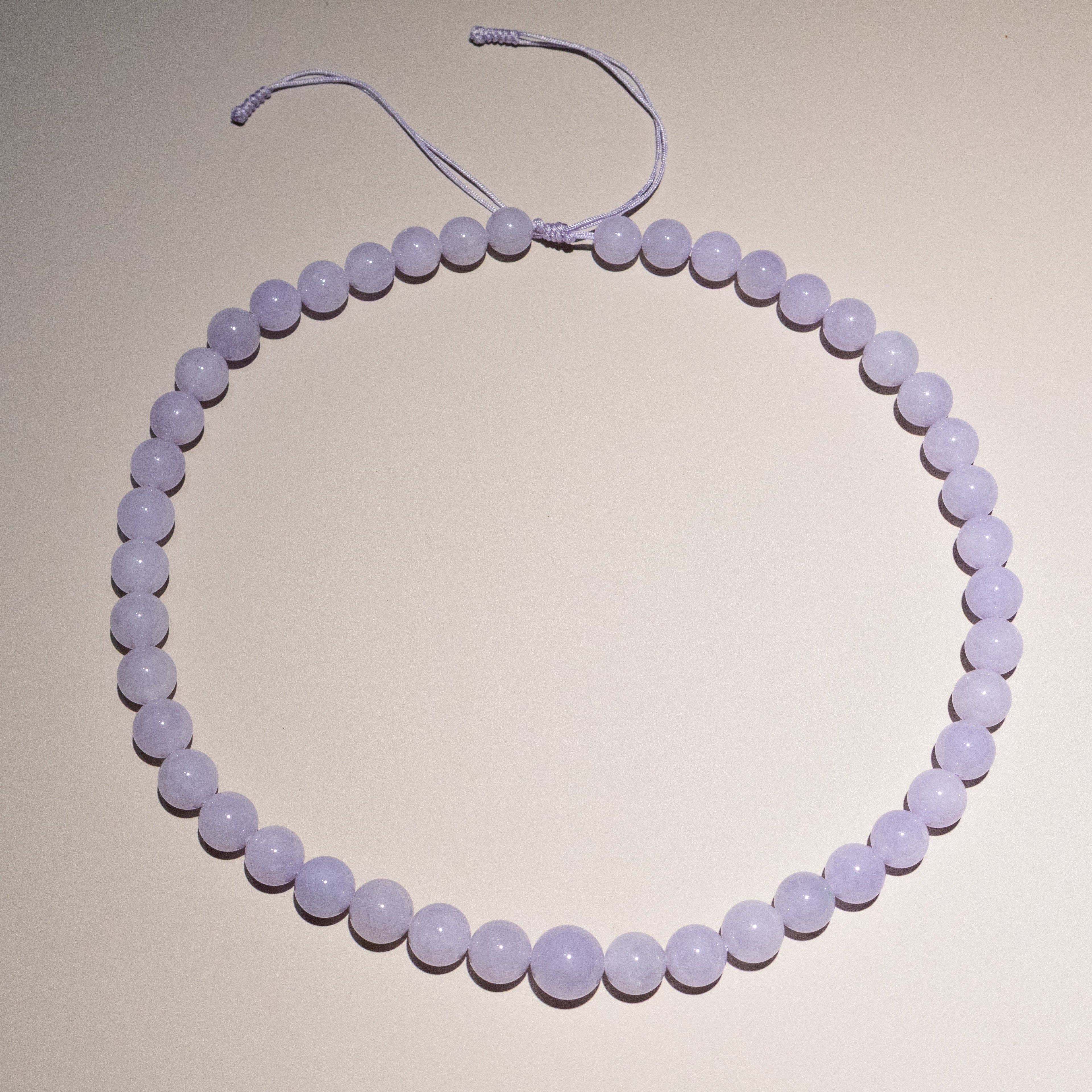 Natural Rare Purple Jade Bead Necklace – Collector’s Gemstone Jewelry – Grade-A Jade