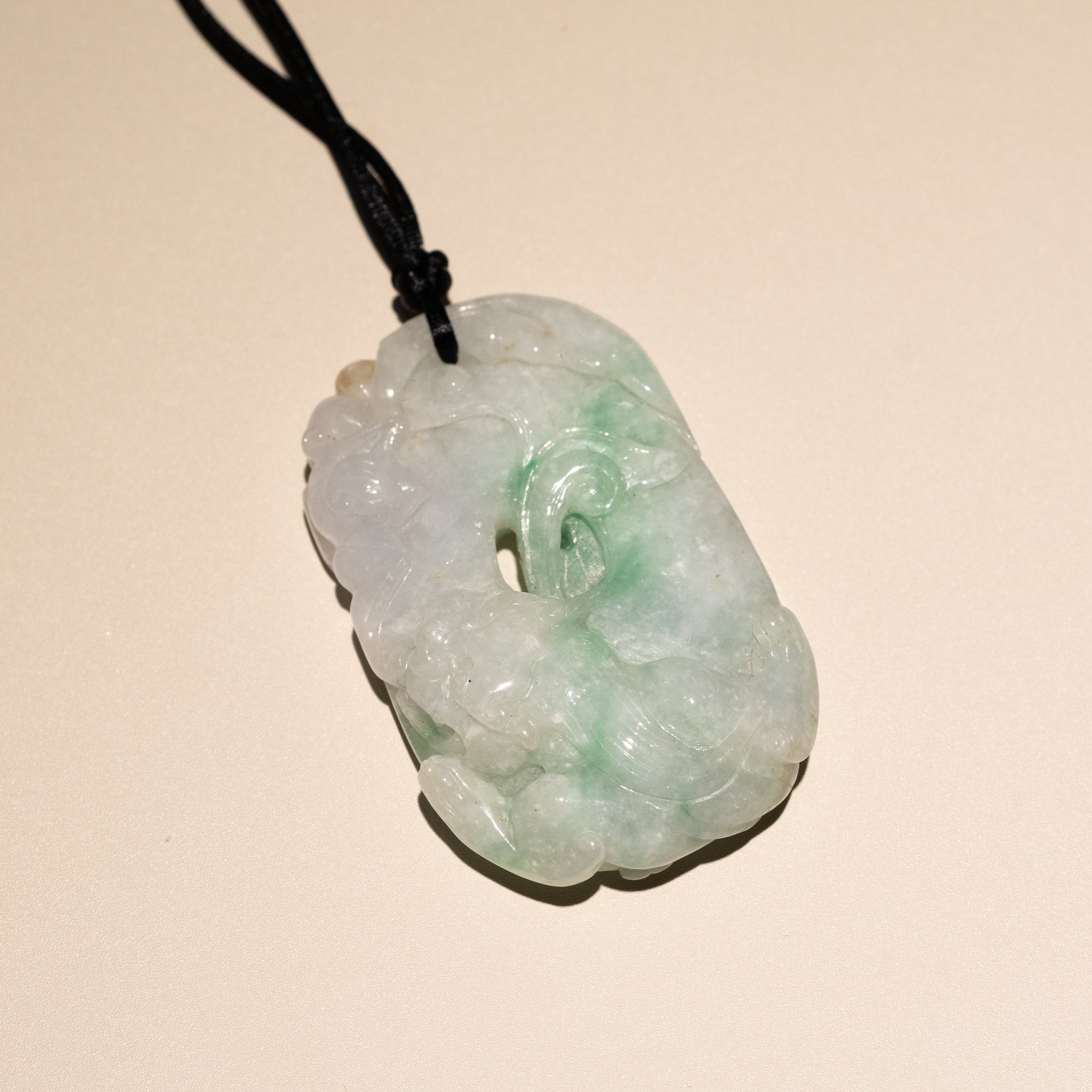 Carved Dragon Jade Pendant Natural Untreated Burmese Jade
