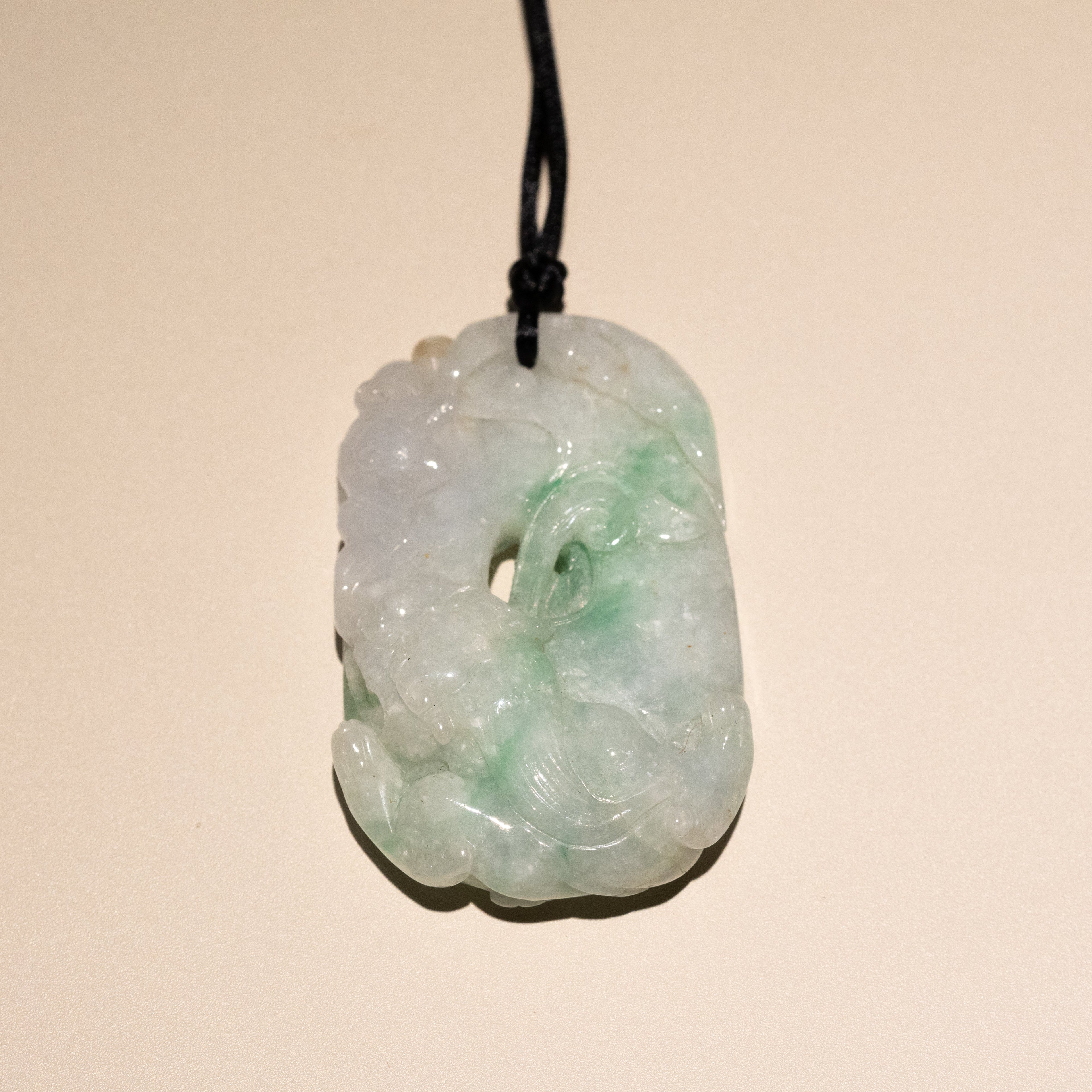 Carved Dragon Jade Pendant Natural Untreated Burmese Jade