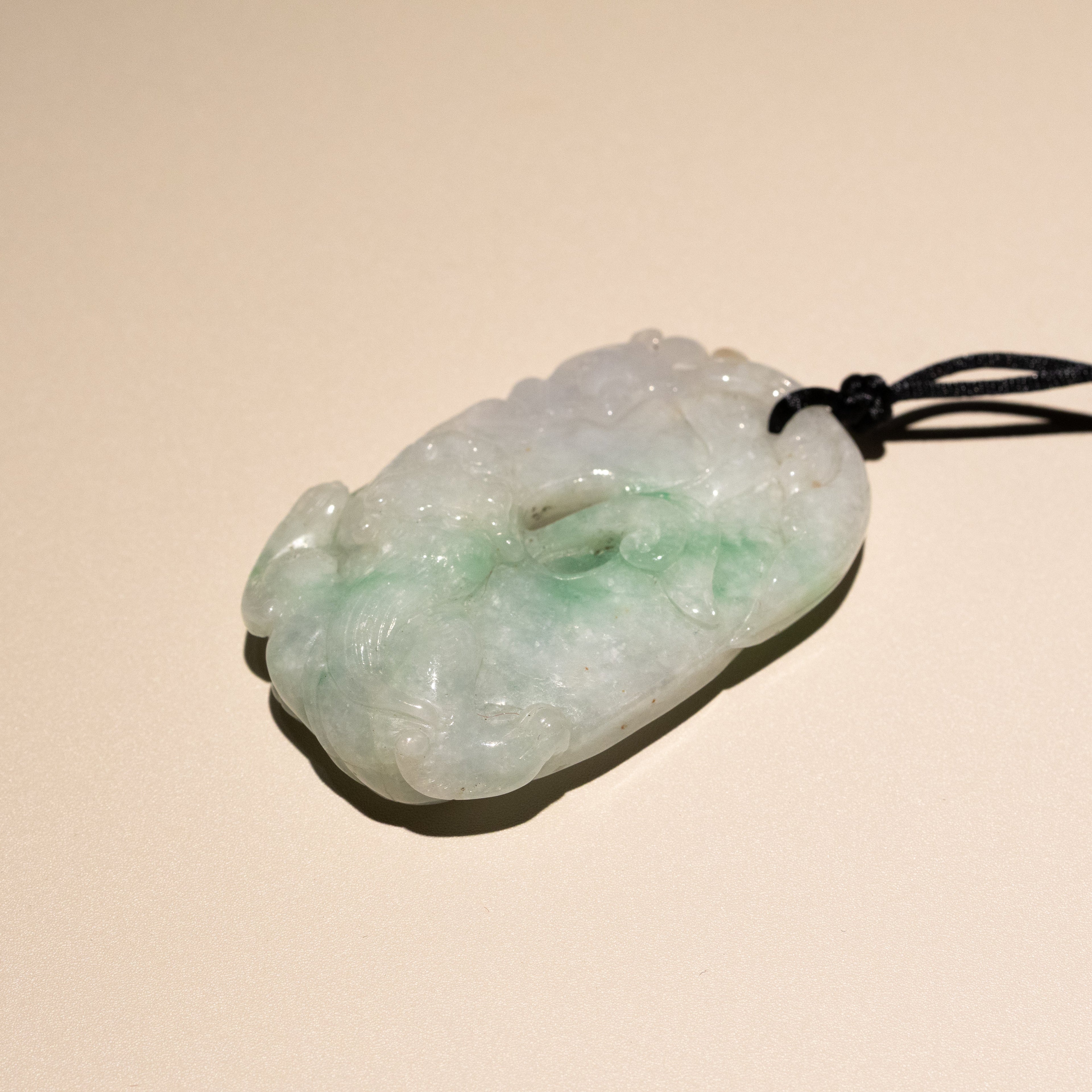 Carved Dragon Jade Pendant Natural Untreated Burmese Jade