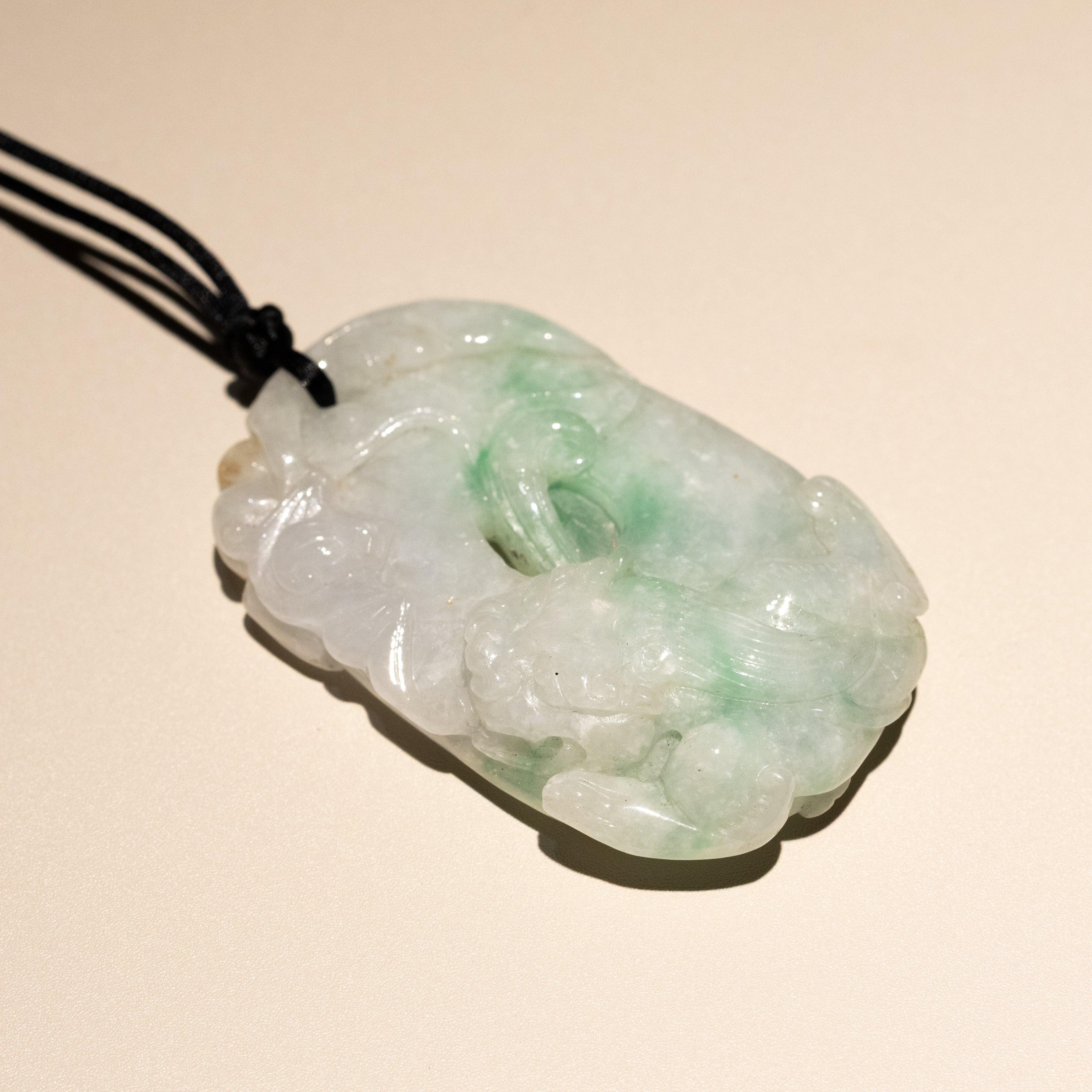 Carved Dragon Jade Pendant Natural Untreated Burmese Jade