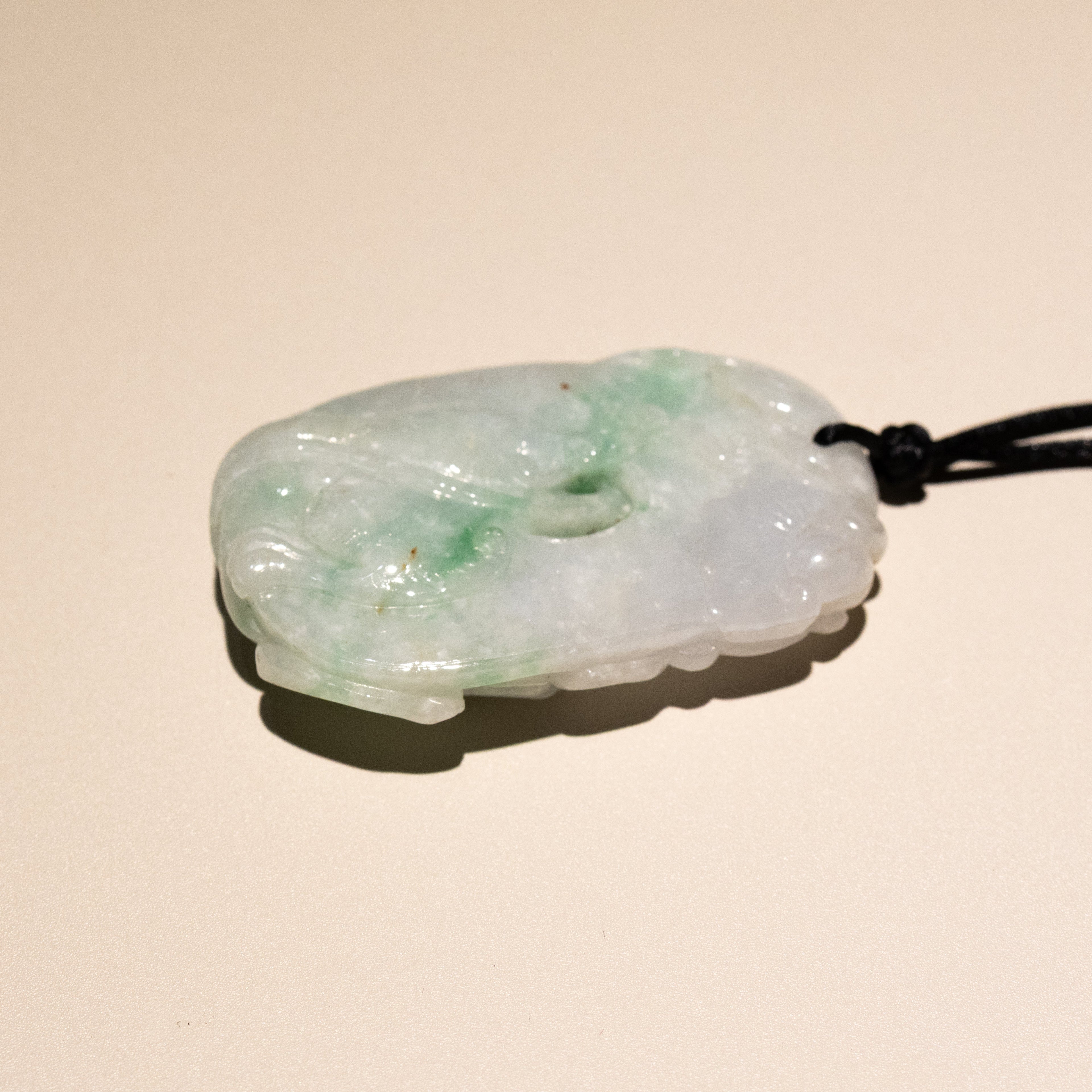Carved Dragon Jade Pendant Natural Untreated Burmese Jade