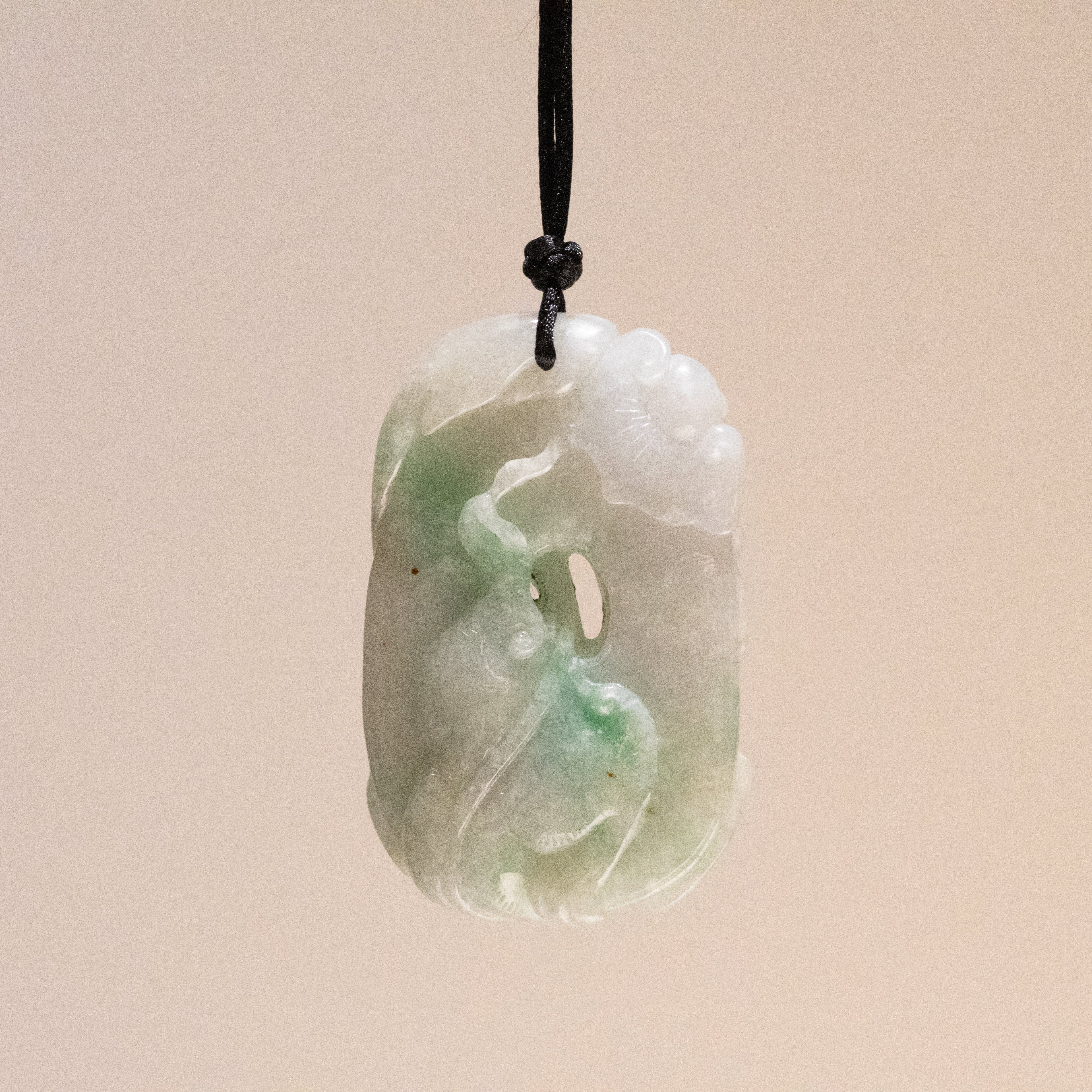 Carved Dragon Jade Pendant Natural Untreated Burmese Jade
